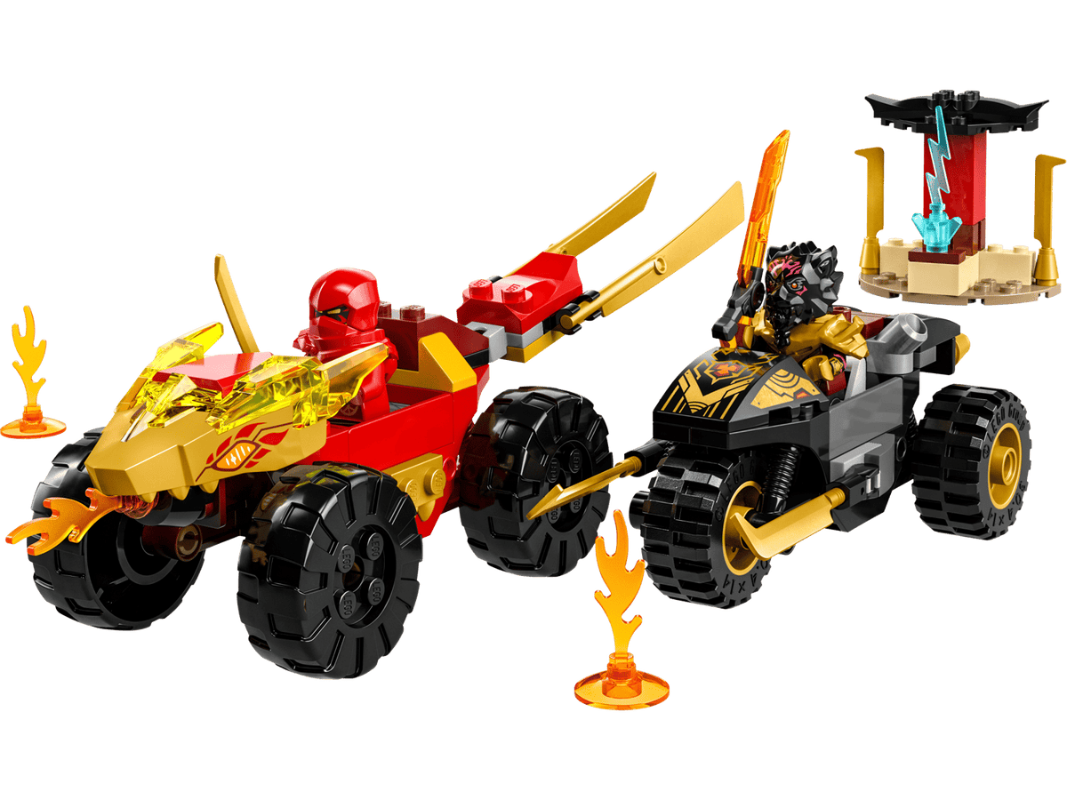 LEGO® chase with Kai's speedster and Ras' motorcycle