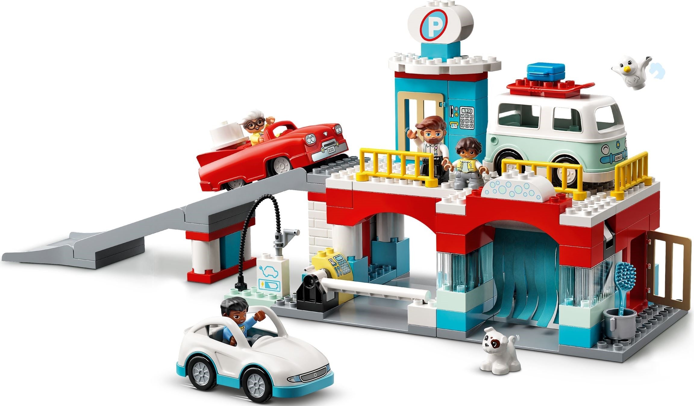 LEGO® Parkhaus mit Autowaschanlage