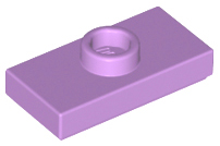 LEGO Plates (modified) - 1 x 2 with 1 stud and lower stud holder