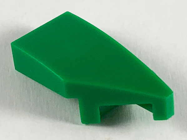 LEGO roof stones (modified) - wing 1 x 2 with a knobs (right, curved)