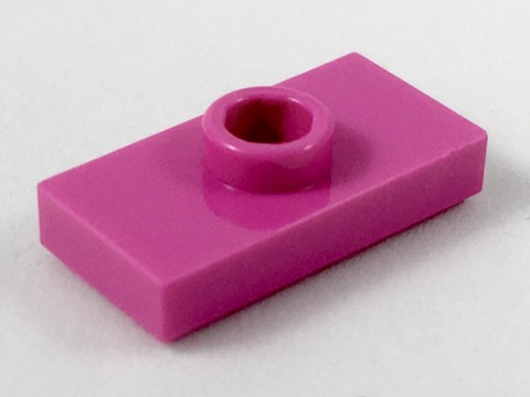 LEGO Plates (modified) - 1 x 2 with 1 stud and lower stud holder