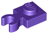 LEGO Plates (modified) - 1 x 1 with open O - clip (thick)
