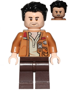 LEGO Star Wars Minifigur - Poe Dameron (Jacke und Haare)