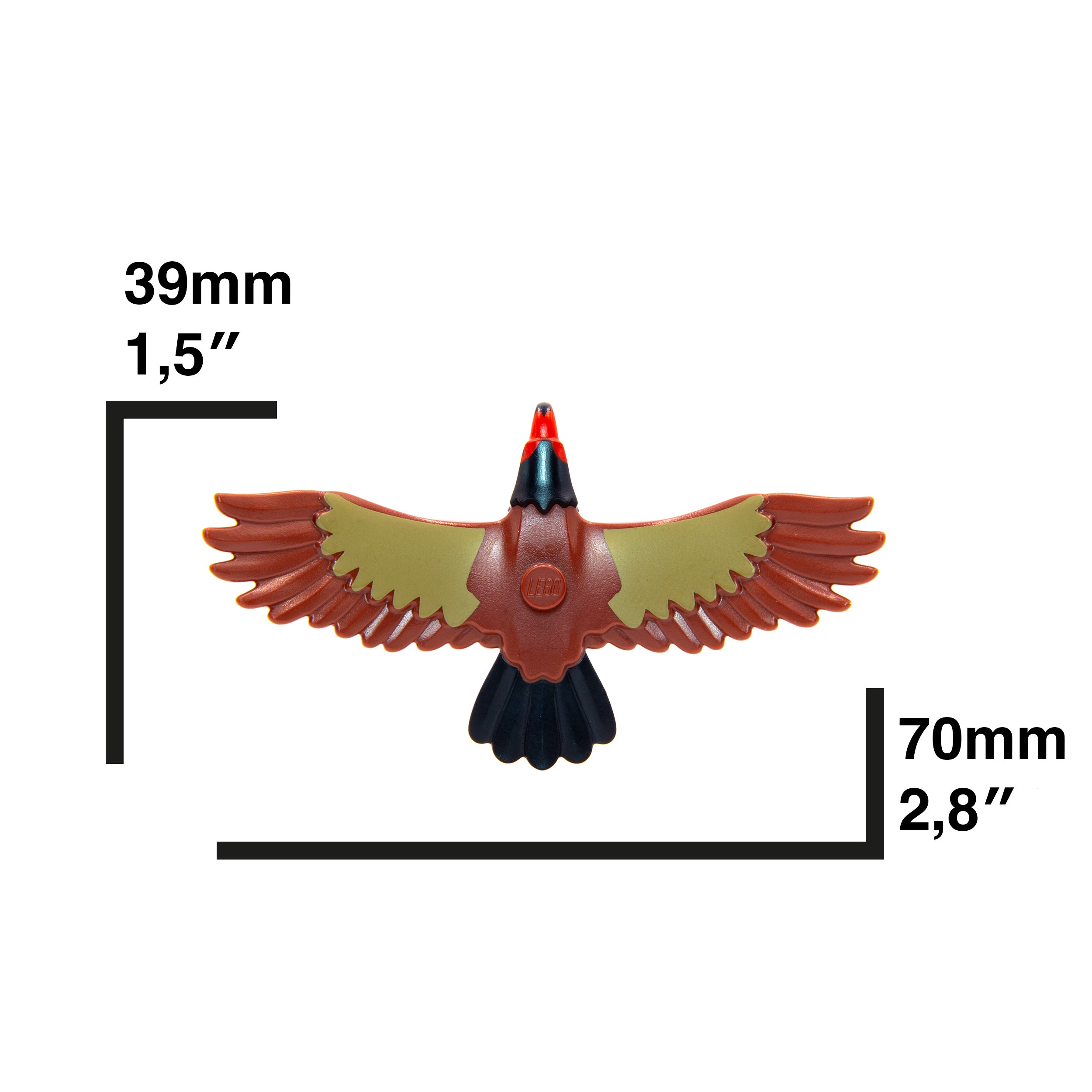LEGO Birds - Eagle with red/black head and black tail feathers
