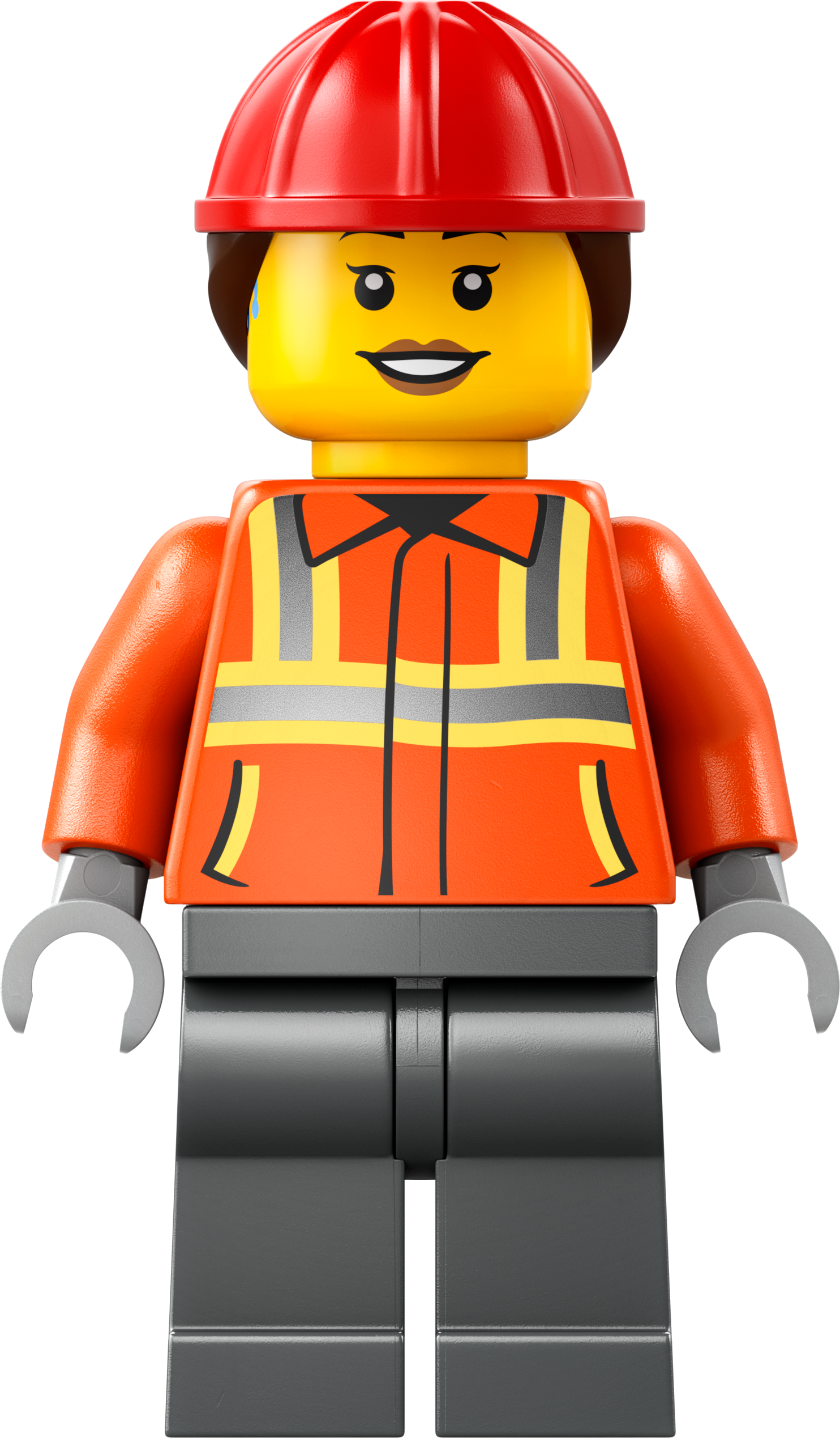 LEGO Minifigur Construction Worker - Female, Reddish Orange Safety (cty1789)