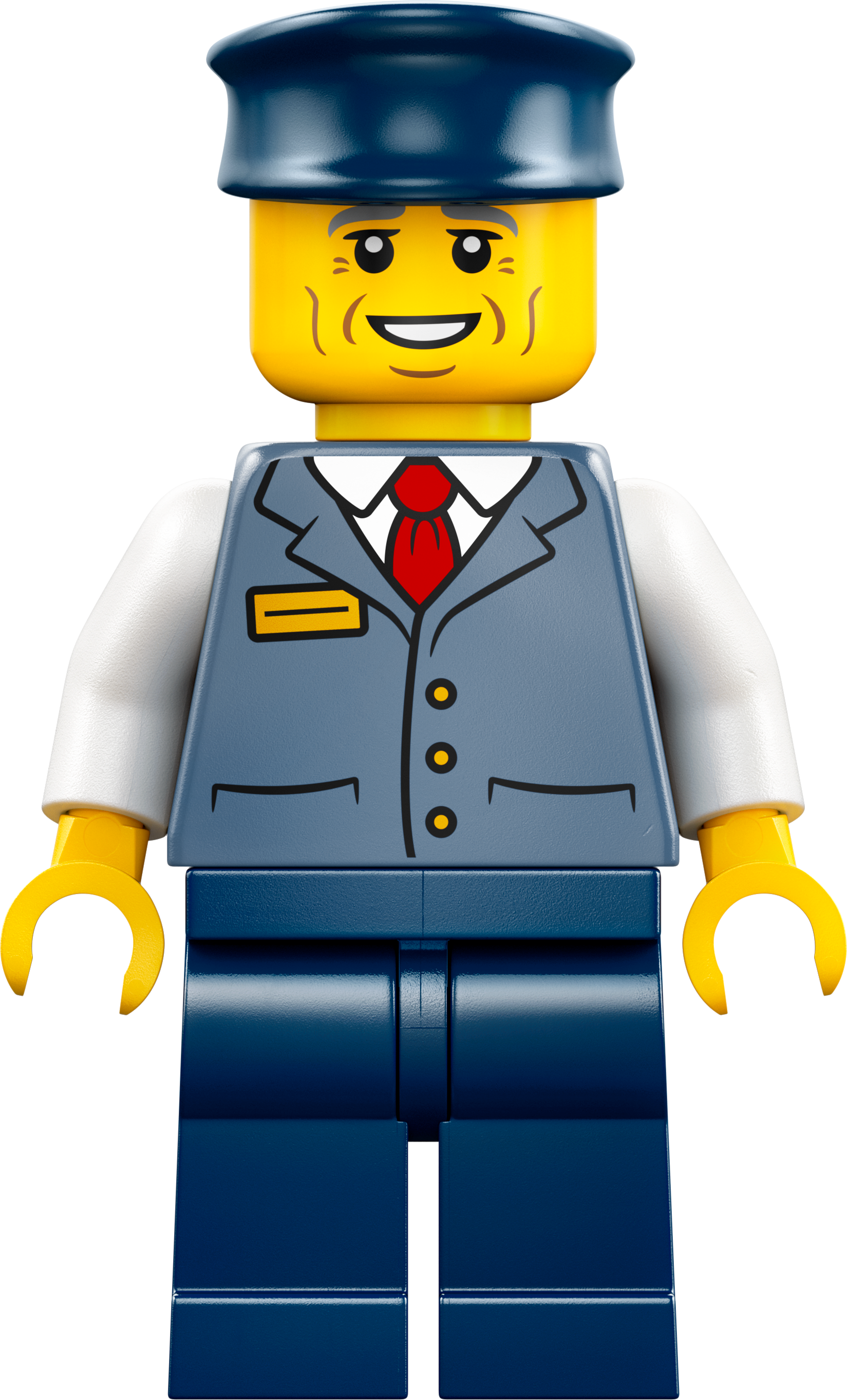 LEGO Minifigur Bus Driver - Male, Sand Blue Vest over White Shirt (cty1769)