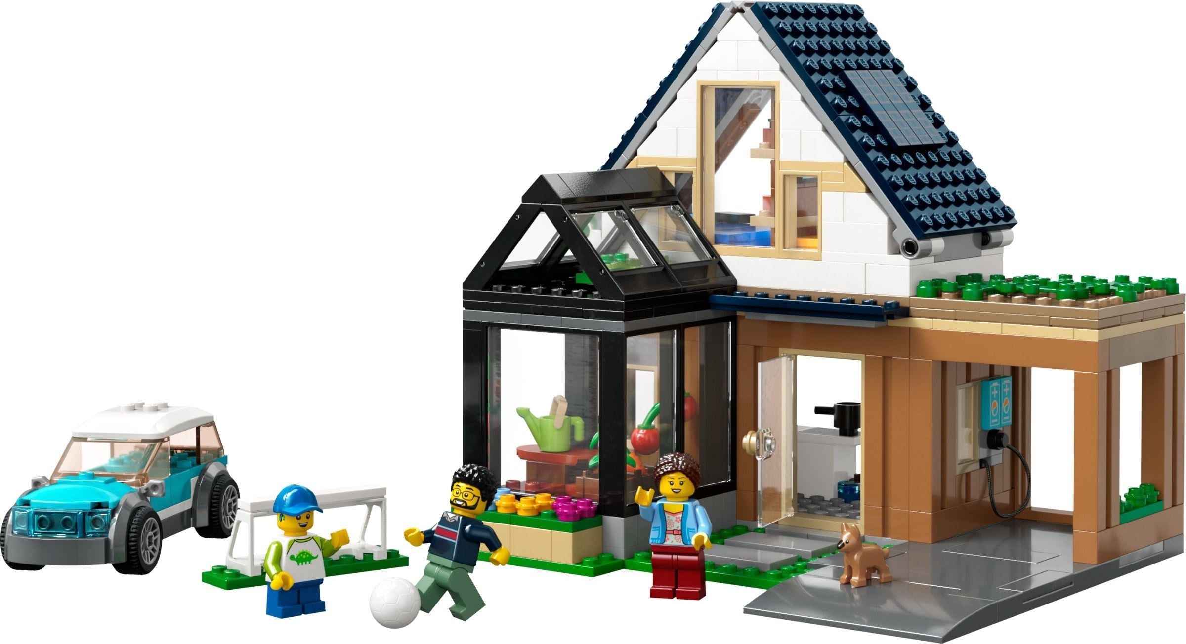 LEGO® family house with electric car