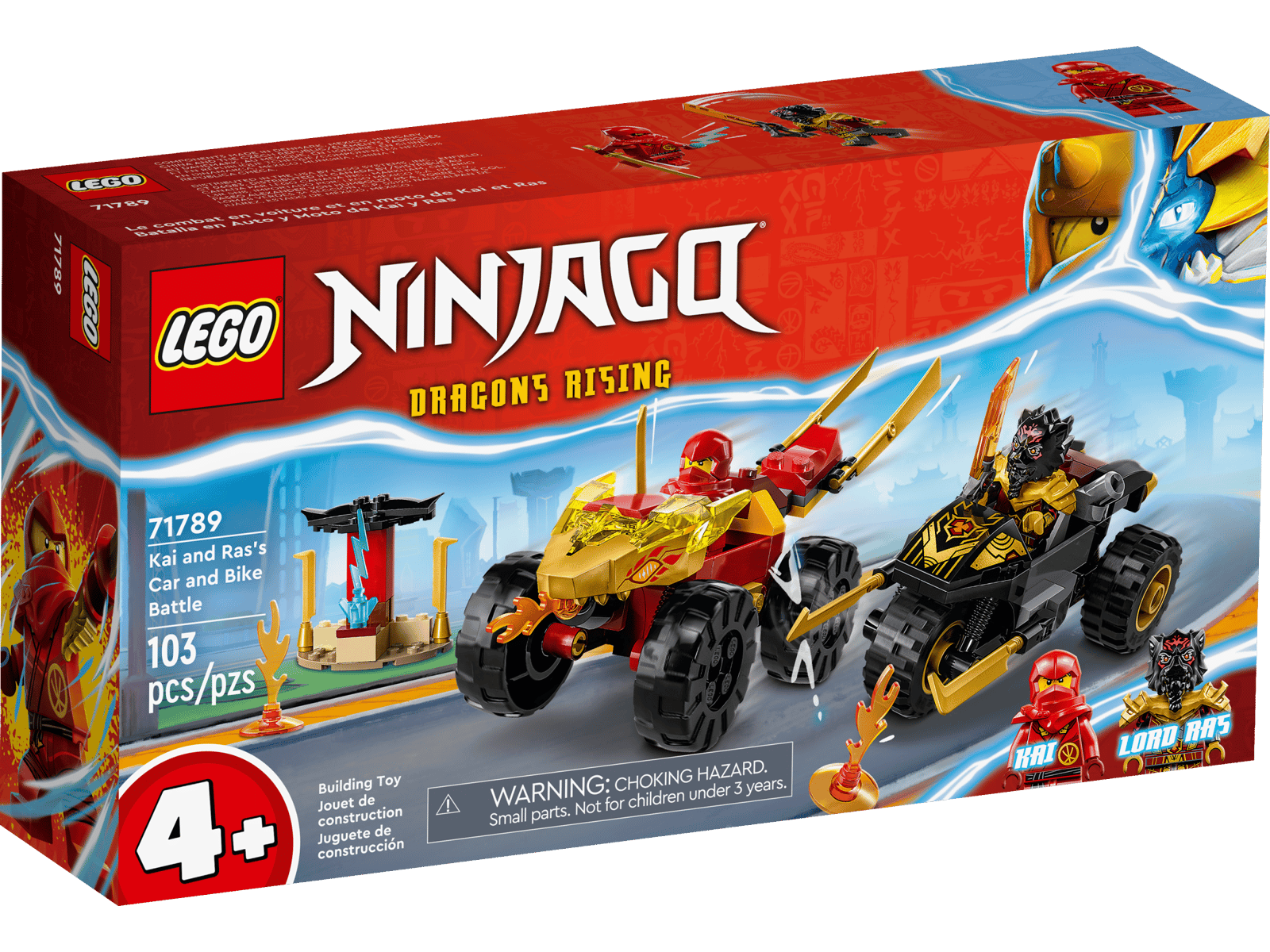 LEGO® chase with Kai's speedster and Ras' motorcycle