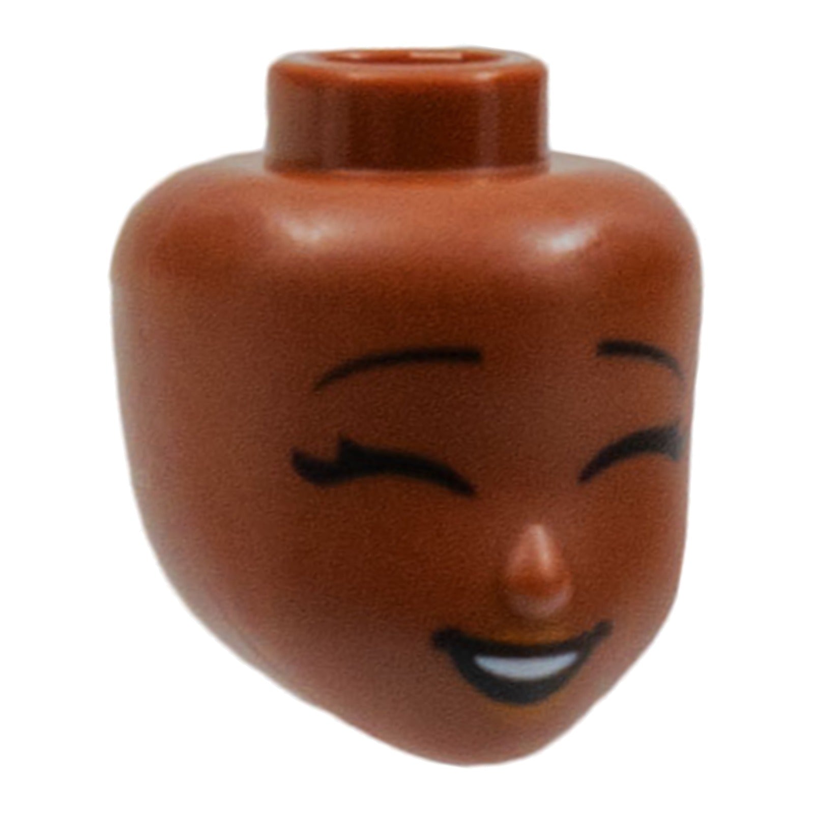 LEGO Minifigures Heads (Friends) - Closed eyes and open mouth (Reddish Brown)