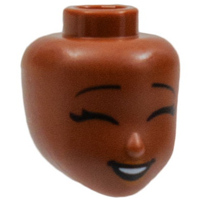 LEGO Minifiguren Köpfe (Friends) - Geschlossene Augen und offener Mund (Rotbraun)
