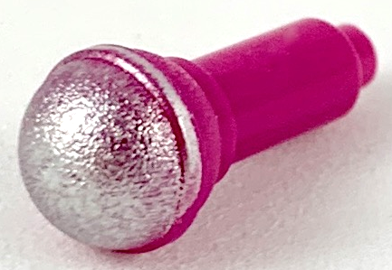 LEGO Minifigure Accessories (Instruments) - Microphone with metallic silver top