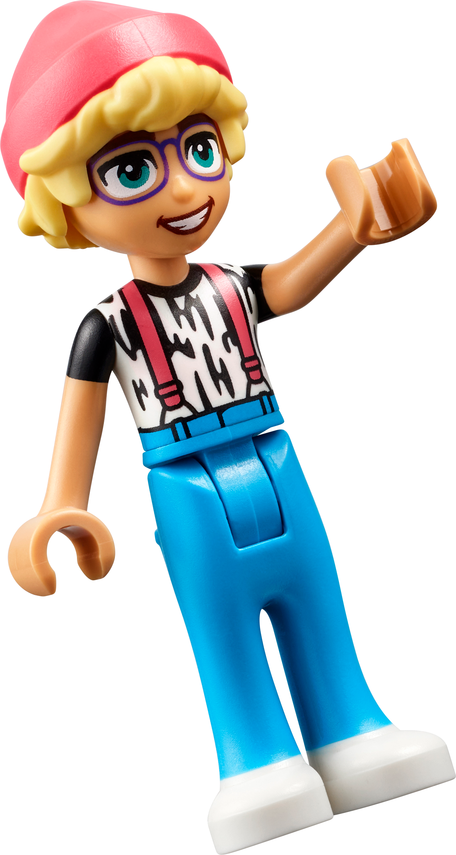 LEGO Minifigur Friends Olly - White Shirt with Black Stripes, Coral (frnd0745)