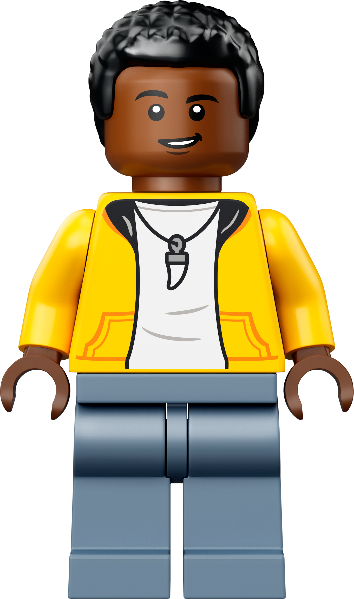 LEGO Minifigur Darius Bowman - Yellow Hoodie over White Shirt, Sand (jw075)
