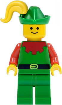 LEGO Minifigur Forestman - Red, Green Hat, Yellow Plume (cas138)