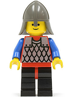 LEGO Minifigur Scale Mail - Red with Blue Arms, Black Legs with Red Hips, Dark Gray Neck-Protector (cas150)