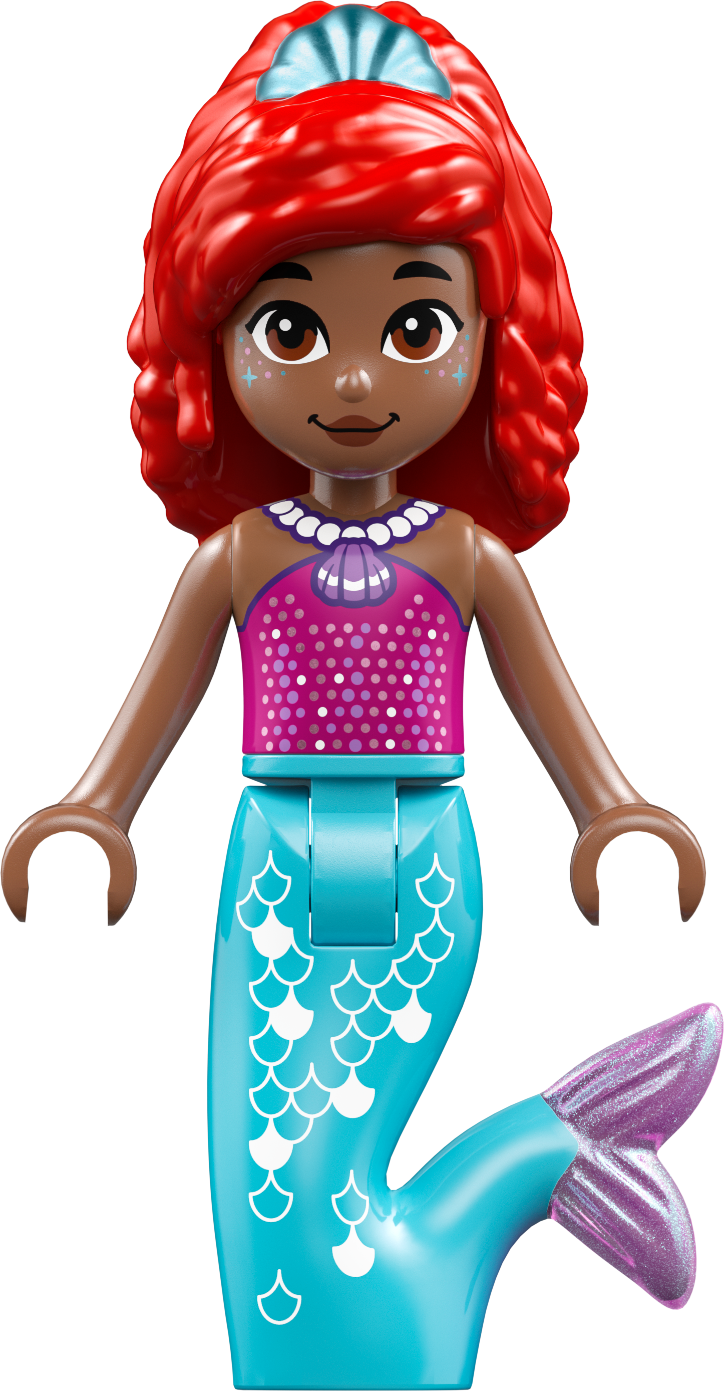 LEGO Minifigur Ariel, Mermaid (Medium Brown) - Magenta Top, Medium (dp193)
