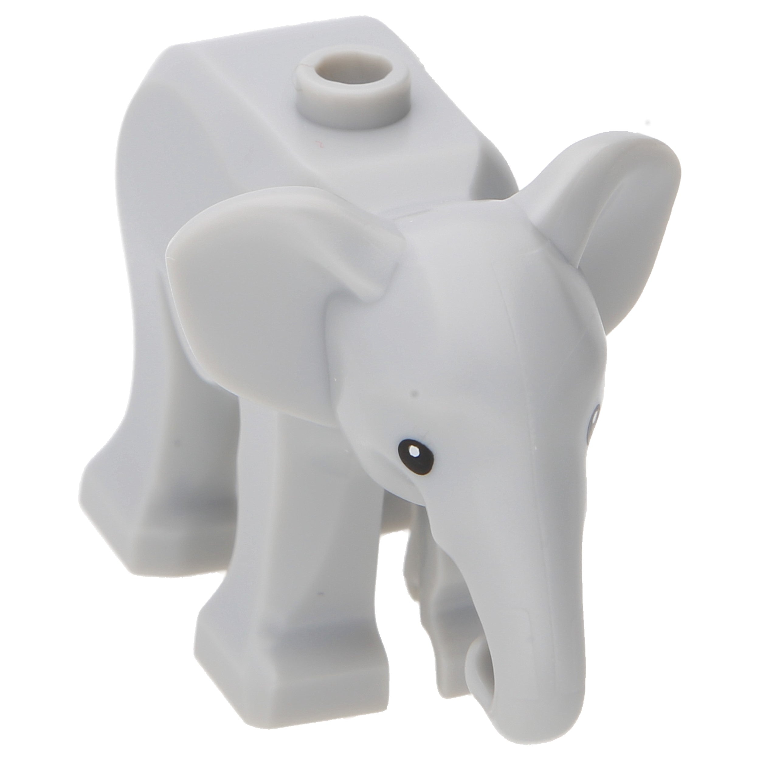 LEGO animals (other) – baby elephant with black eyes (Light Bluish Gray)