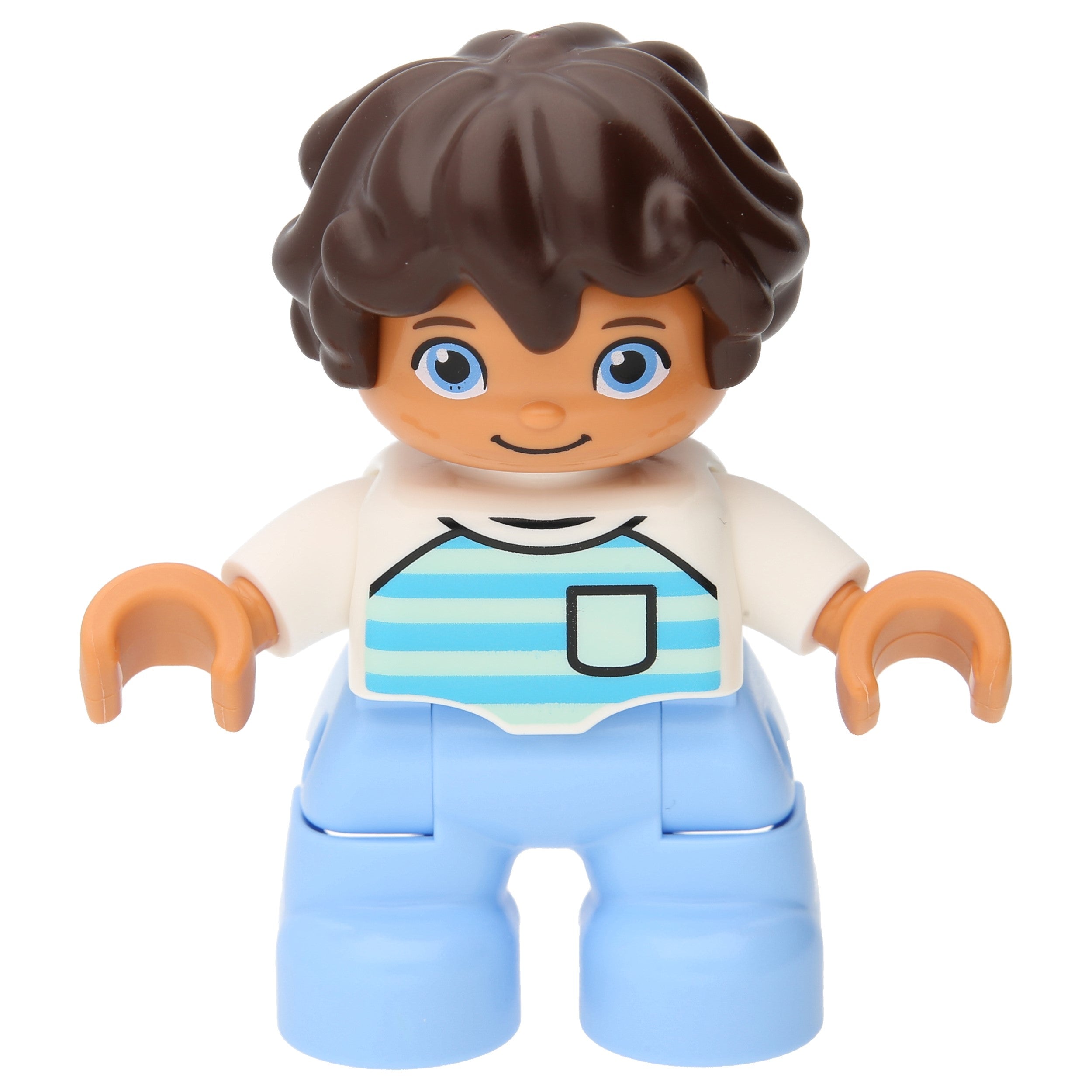 LEGO DUPLO figures - boy with a pale blue legs and white top