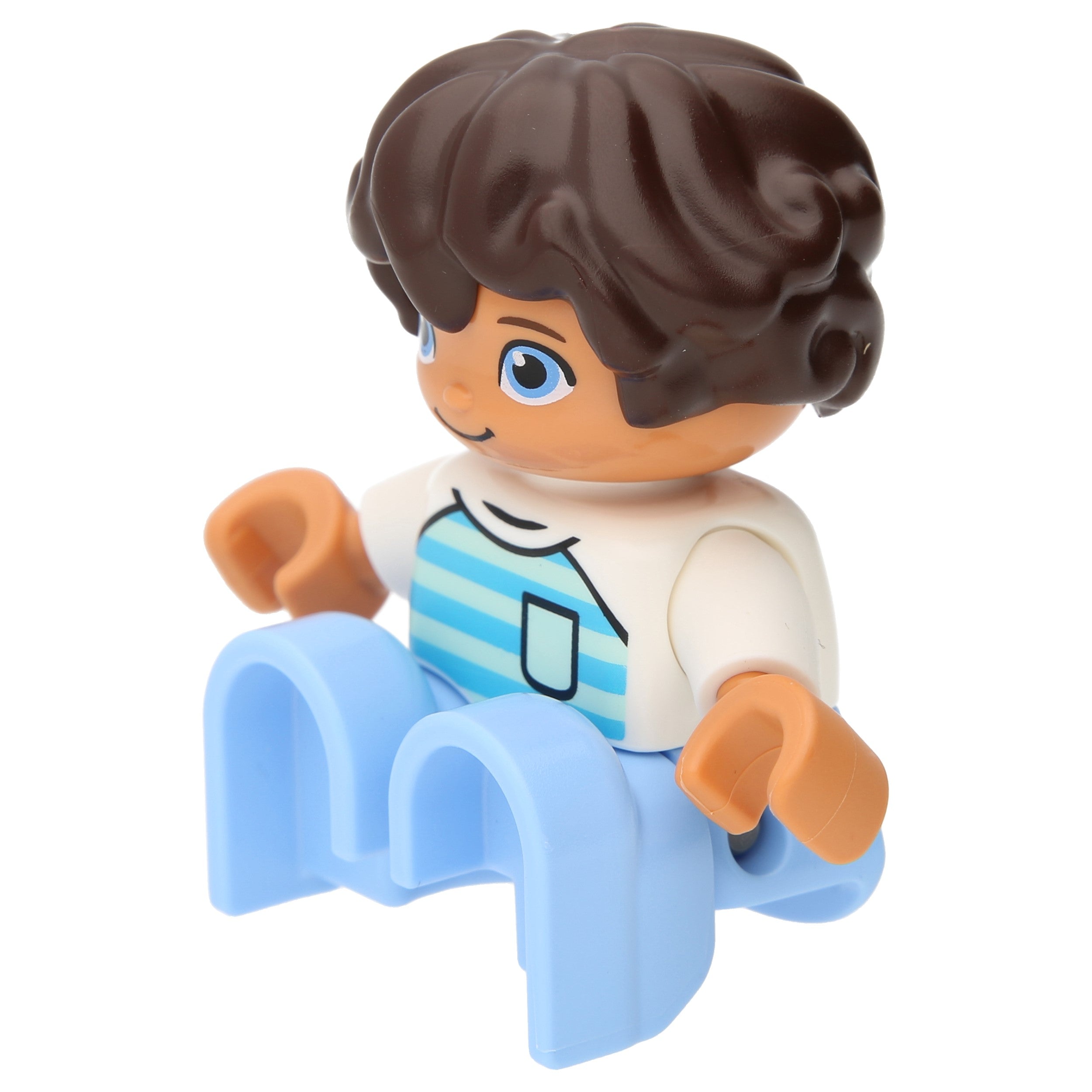 LEGO DUPLO figures - boy with a pale blue legs and white top