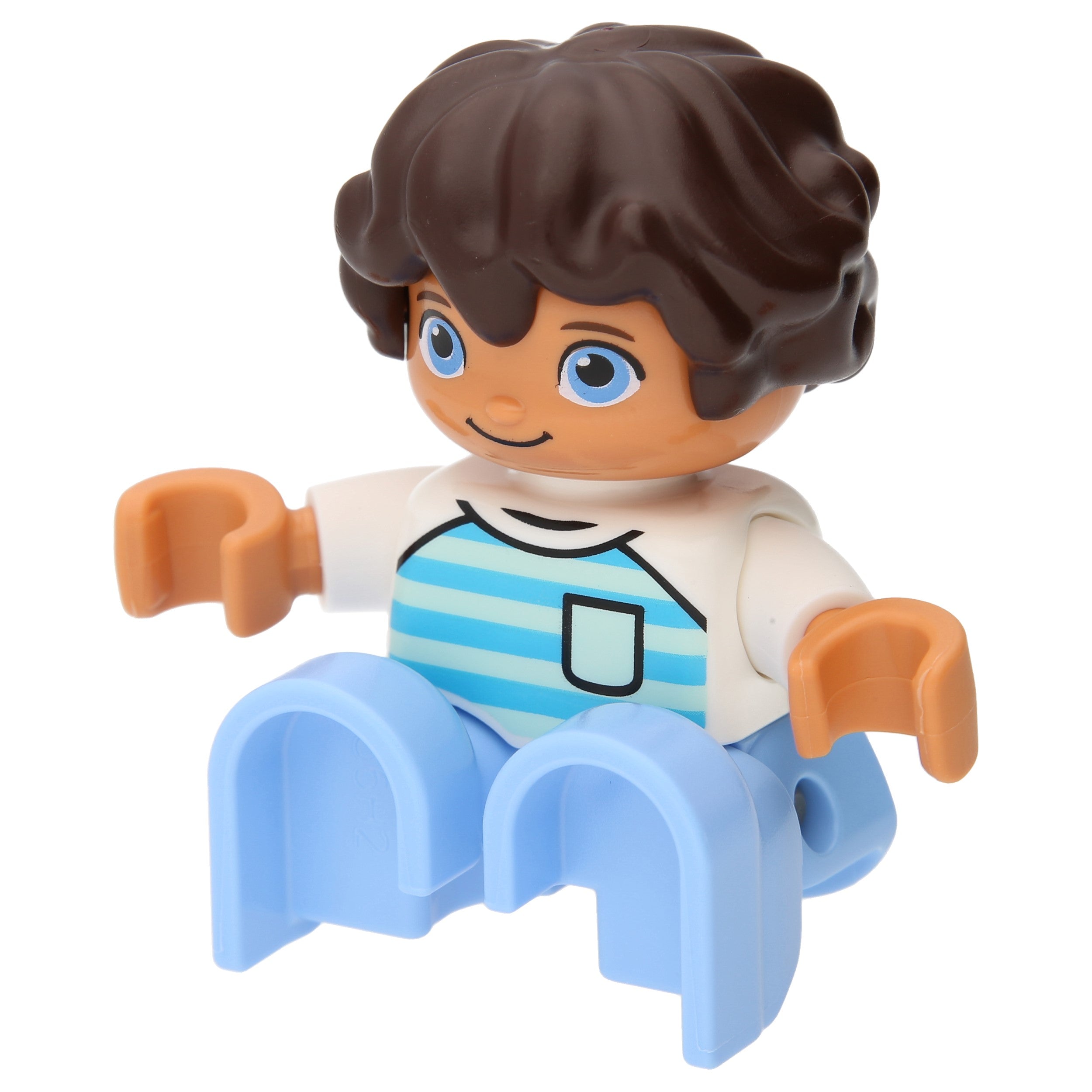 LEGO Duplo figures - boy with pale blue legs and white top