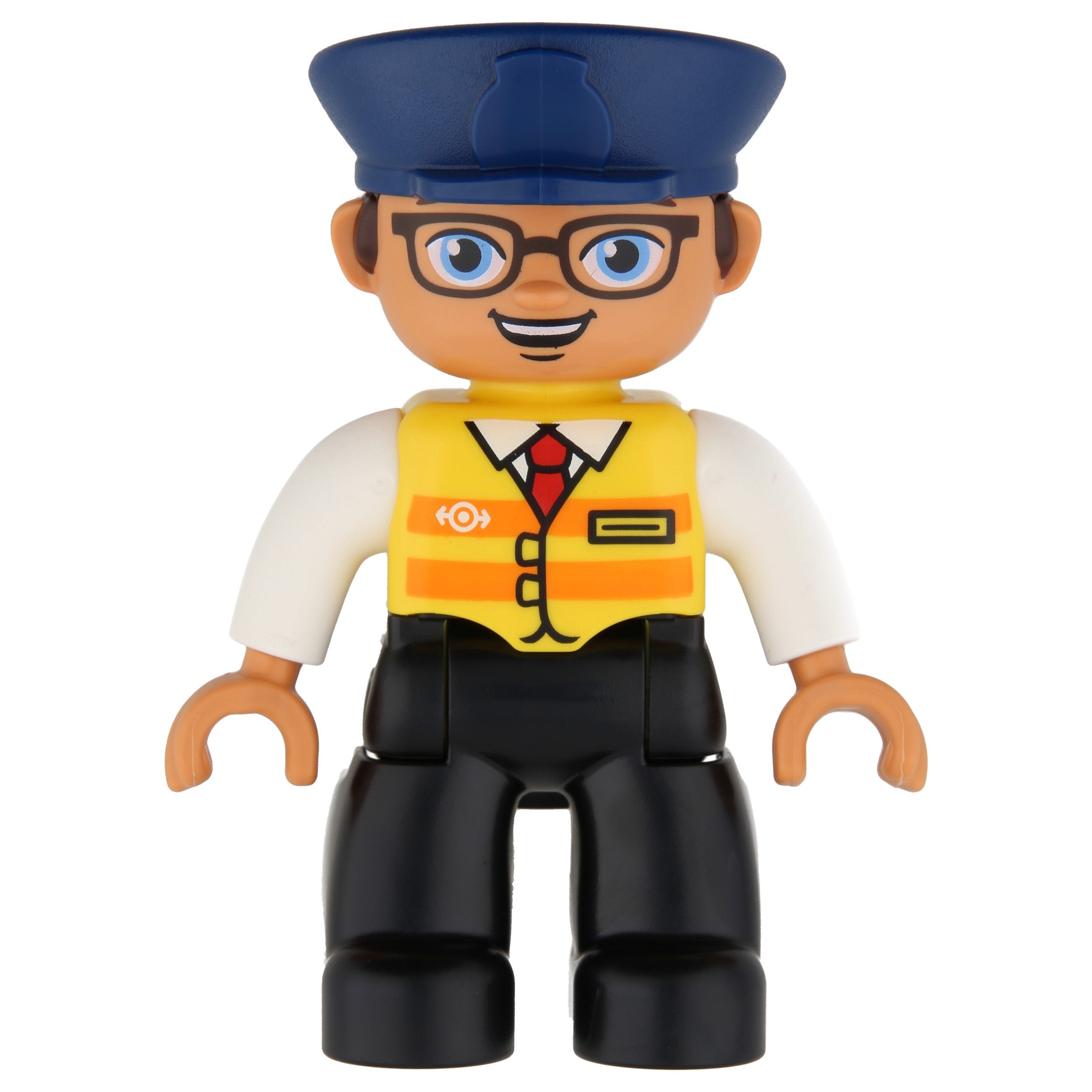 LEGO Minifigur Duplo Figure Lego Ville, Male, Black Legs, White (47394pb254)