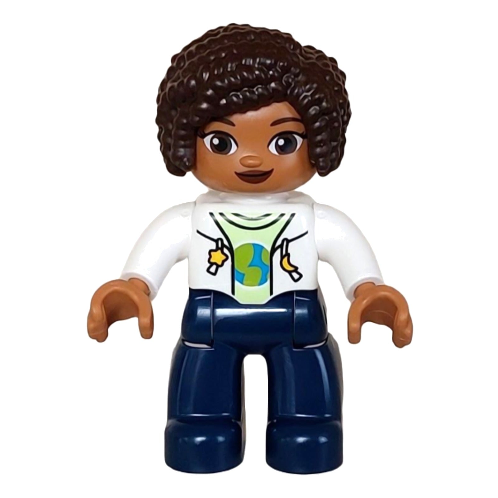 LEGO Minifigur Duplo Figure Lego Ville, Female, Dark Blue Legs (47394pb350)