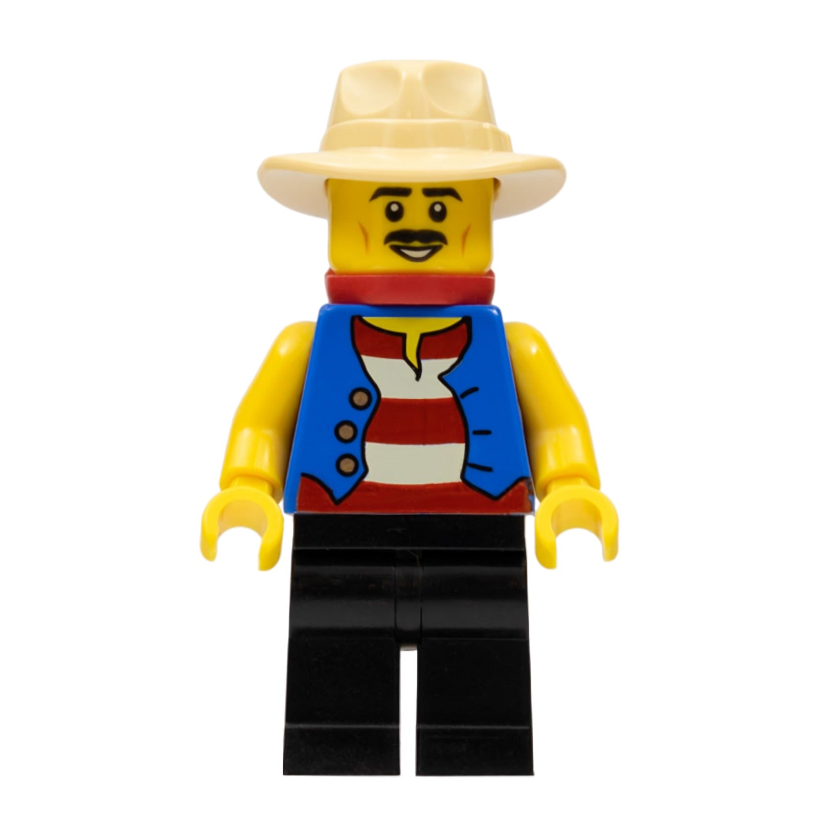 LEGO Minifigur Gondolier, Red and White Striped Shirt and Blue Vest (bdp043)