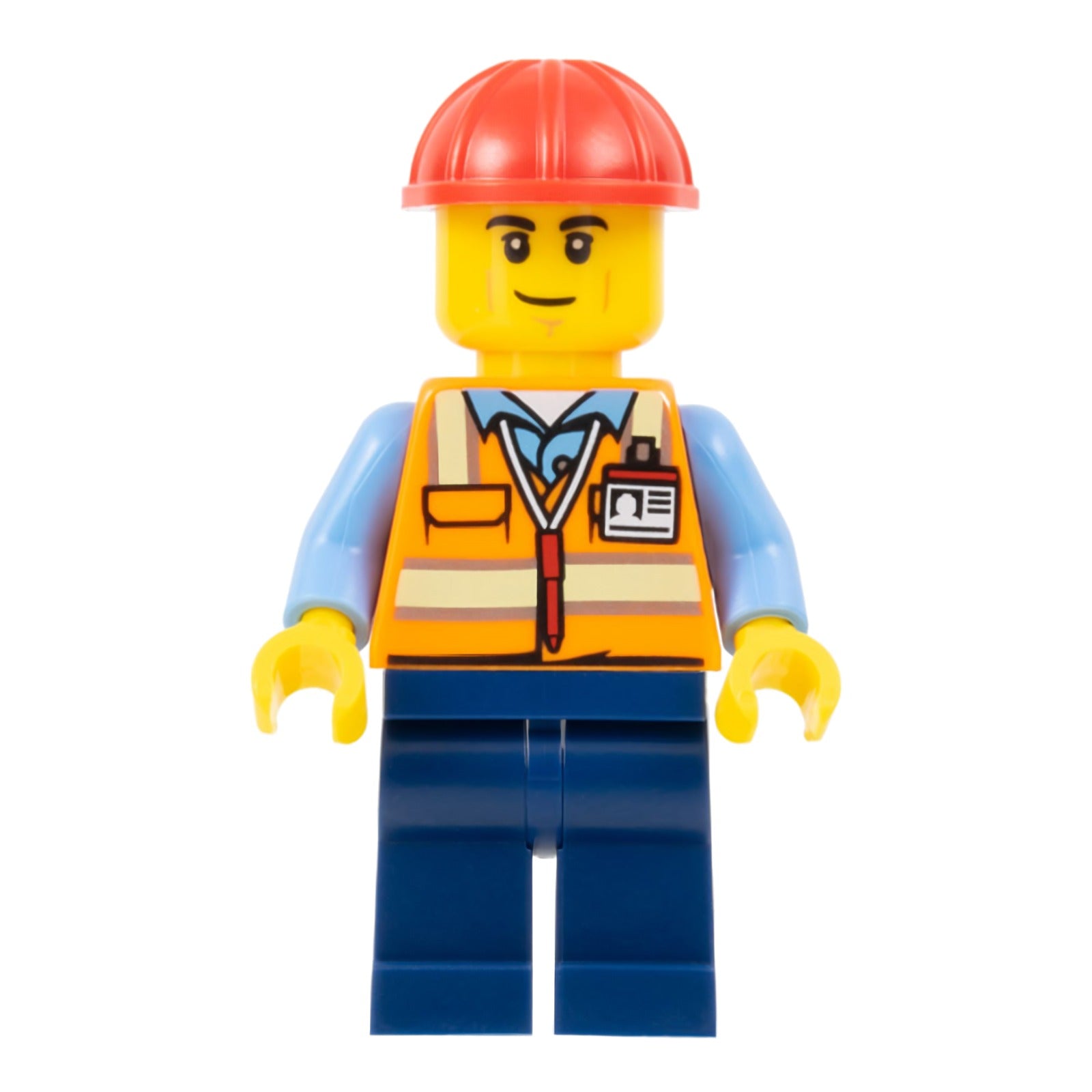 LEGO Minifigur Construction Worker - Male, Orange Safety Vest with (bdp060)