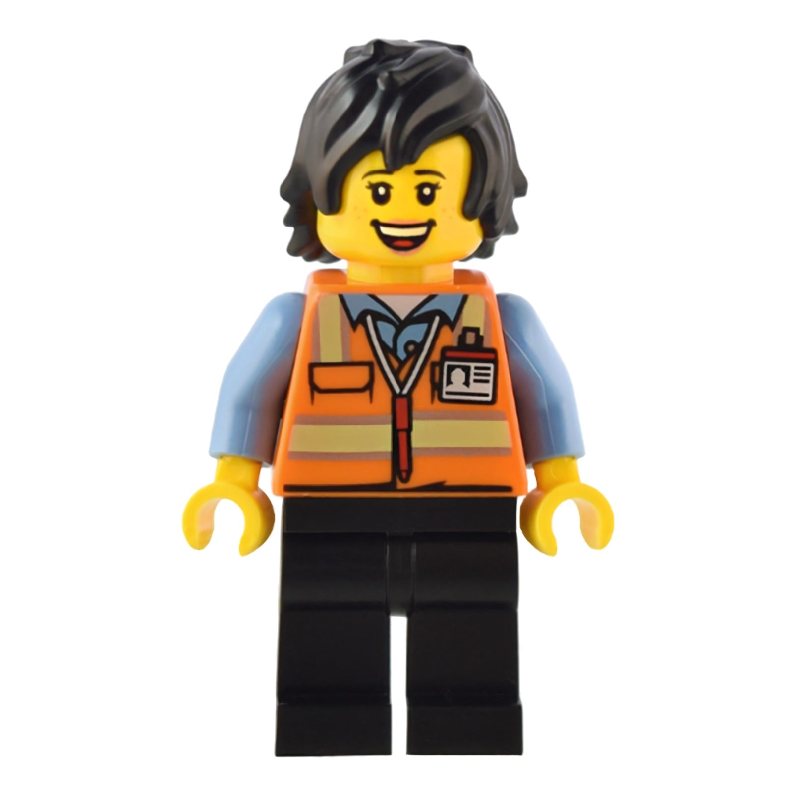 LEGO Minifigur Train Driver - Female, Orange Safety Vest with (bdp086)