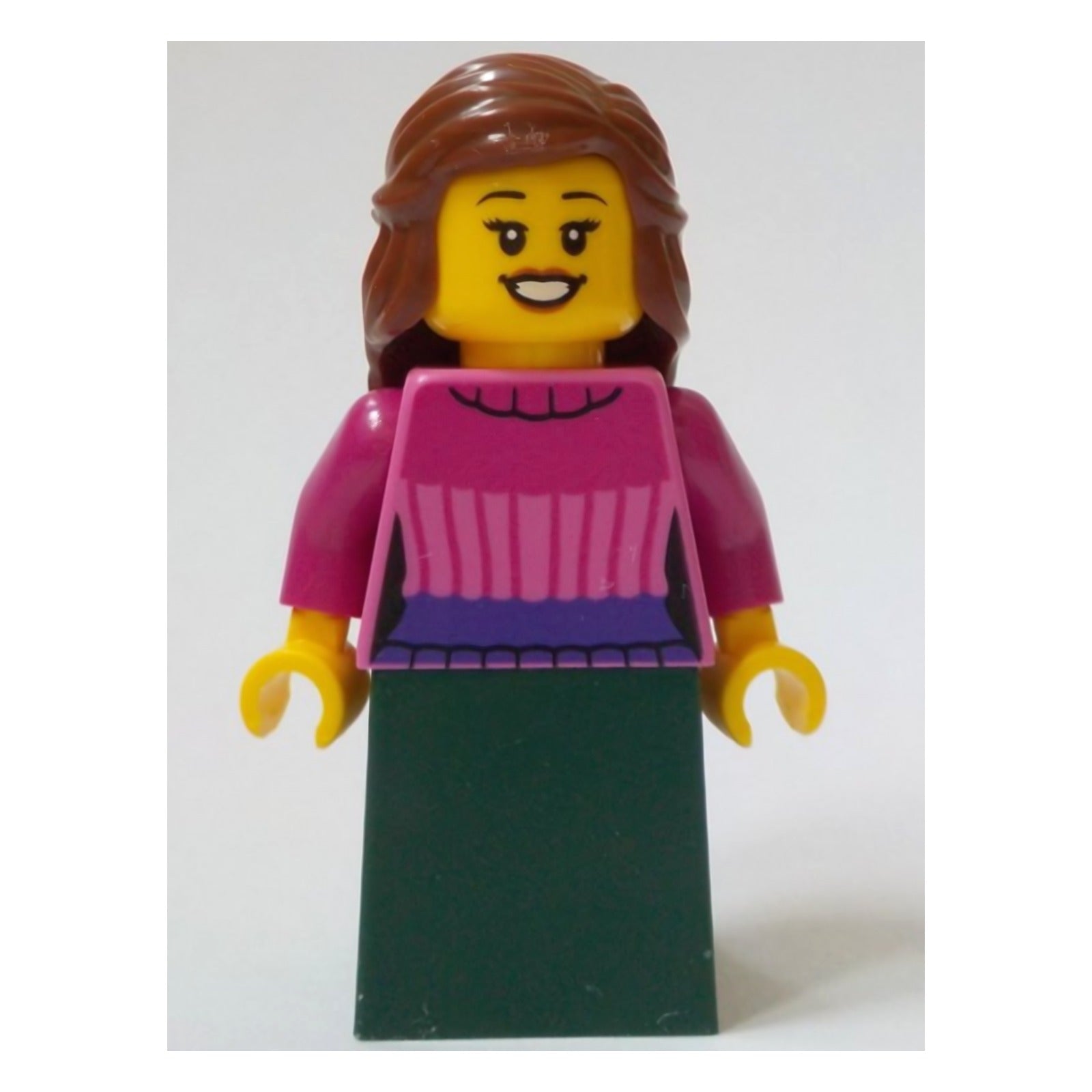 LEGO Minifigur General Store Customer - Female, Dark Pink Sweater (bdp118)