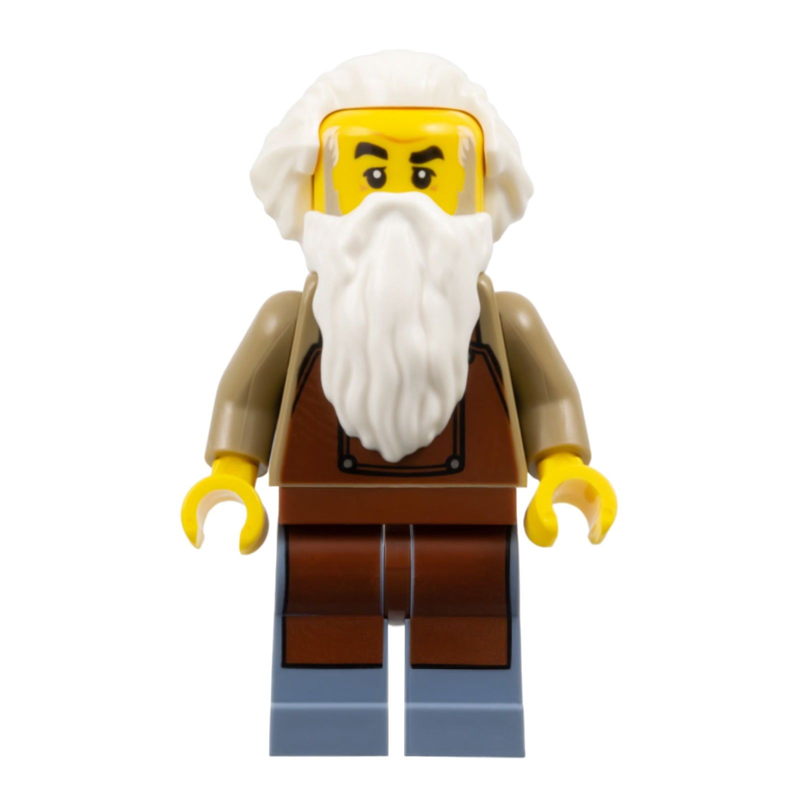 LEGO Minifigur Train Worker - White Hair and Beard, Reddish Brown Apron (bdp120)