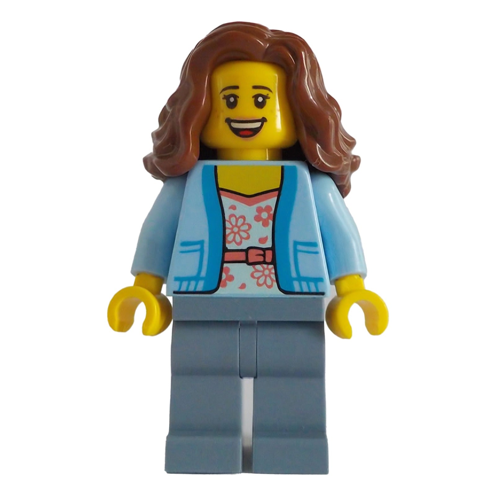 LEGO Minifigur Passenger - Female, Bright Light Blue Jacket over White (bdp135)