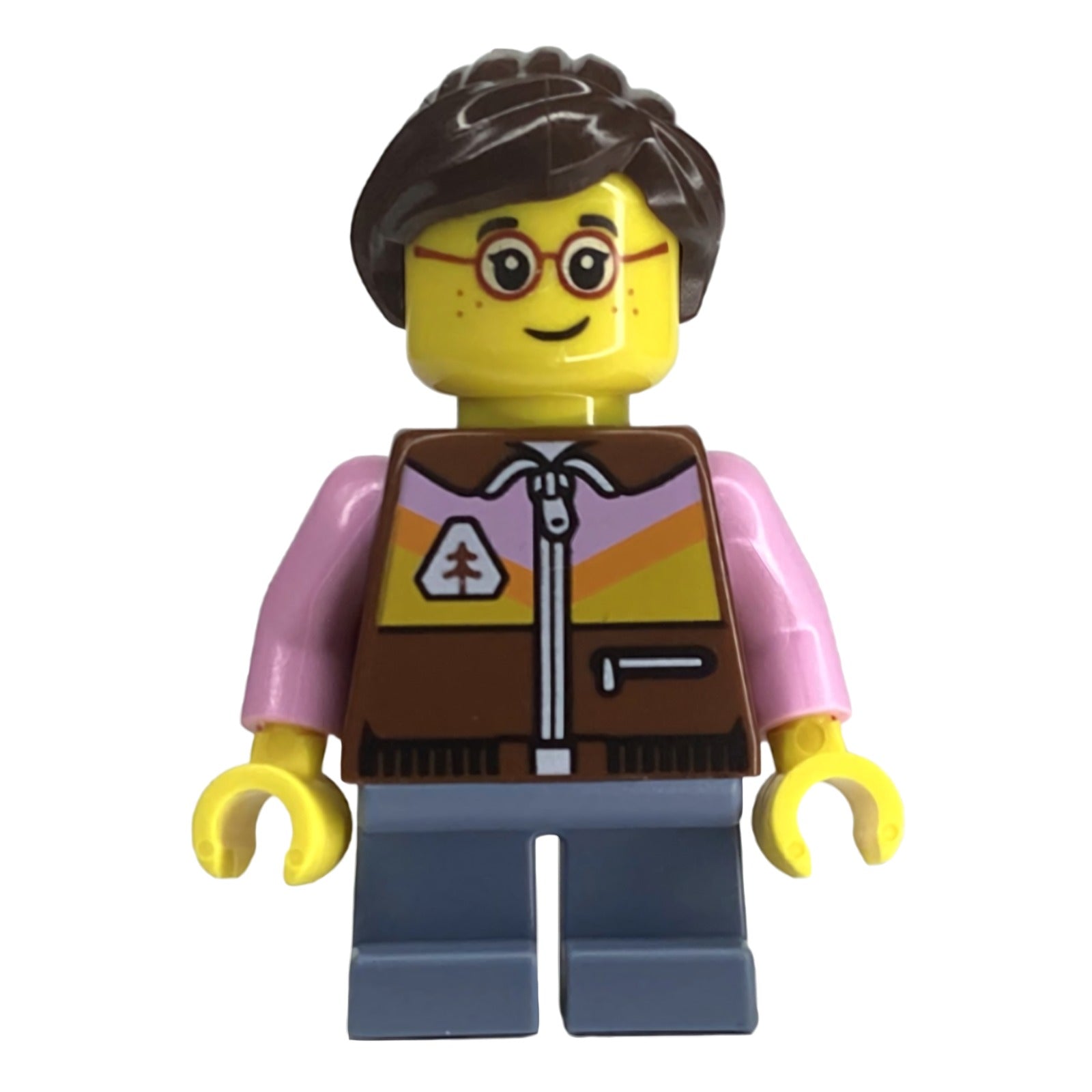 LEGO Minifigur Child - Girl, Reddish Brown Jacket, Sand Blue Short (bdp148)