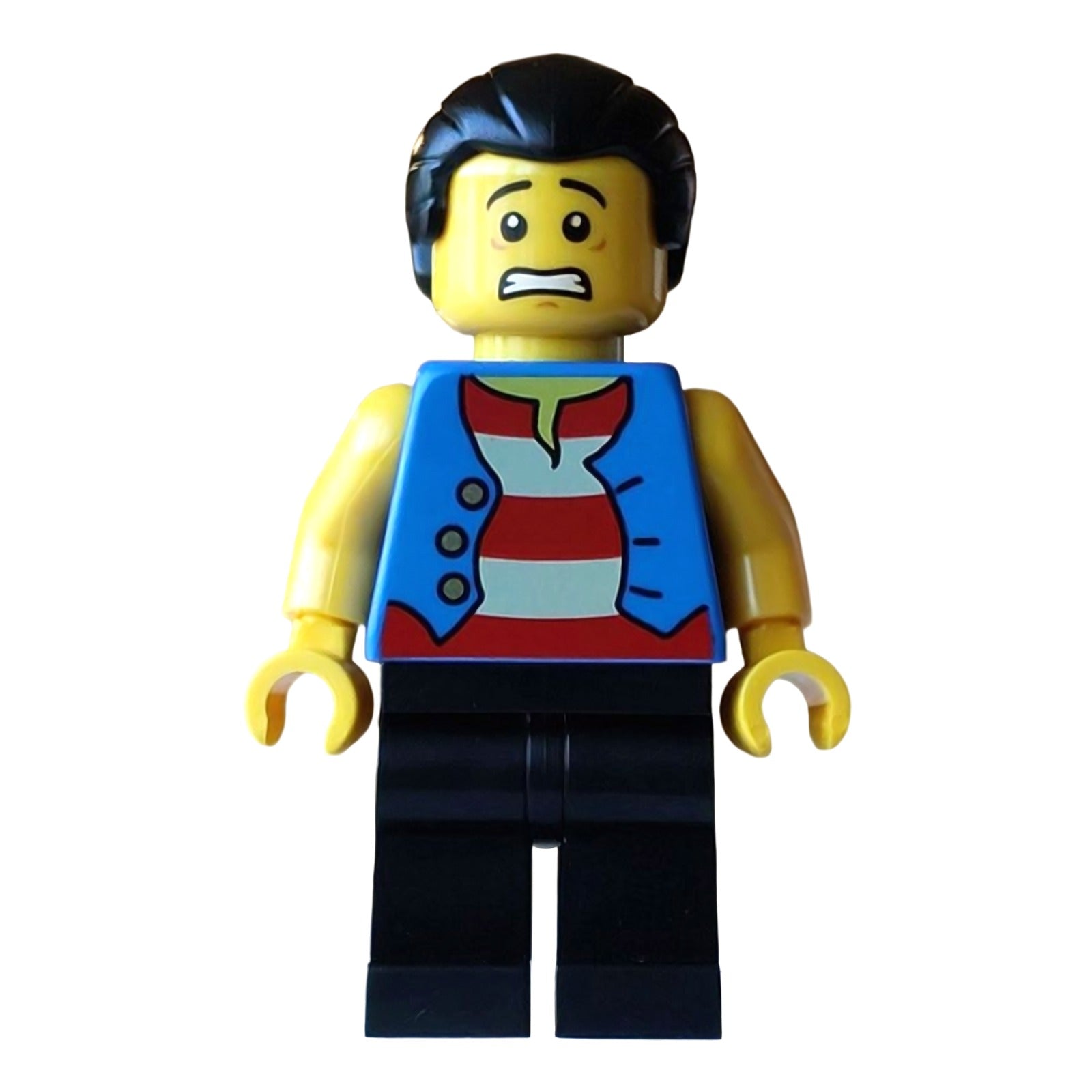 LEGO Minifigur Pirate - Male, Blue Vest, Black Legs, Black Hair with (bdp256)