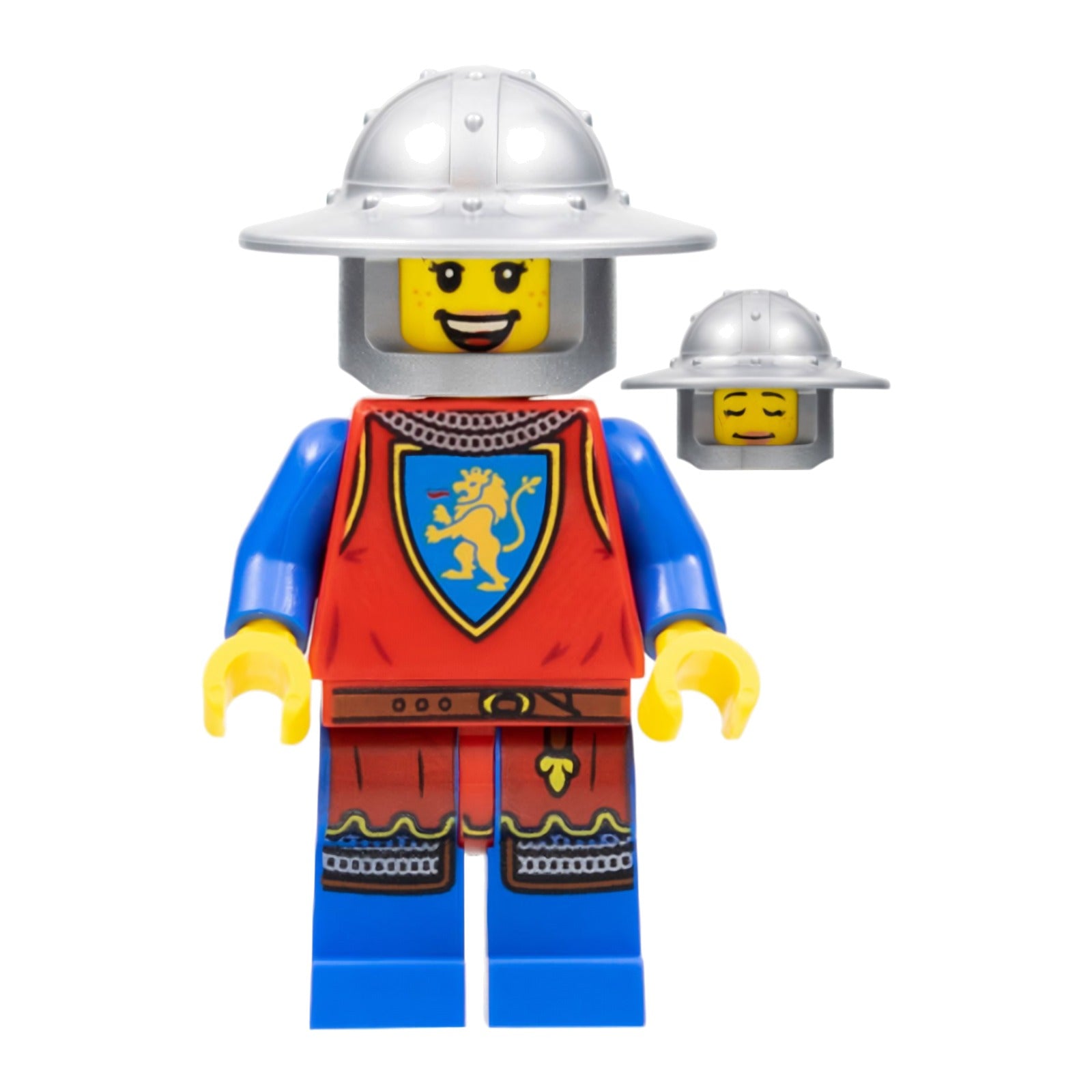 LEGO Minifigur Lion Knight - Female, Flat Silver Broad Brim Helmet (cas561)
