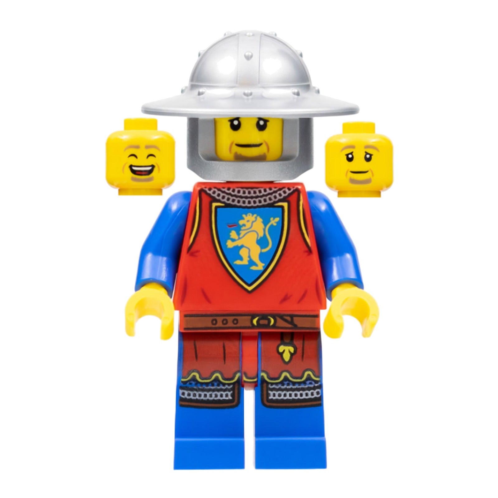 LEGO Minifigur Lion Knight - Male, Flat Silver Broad Brim Helmet (cas562) – neu
