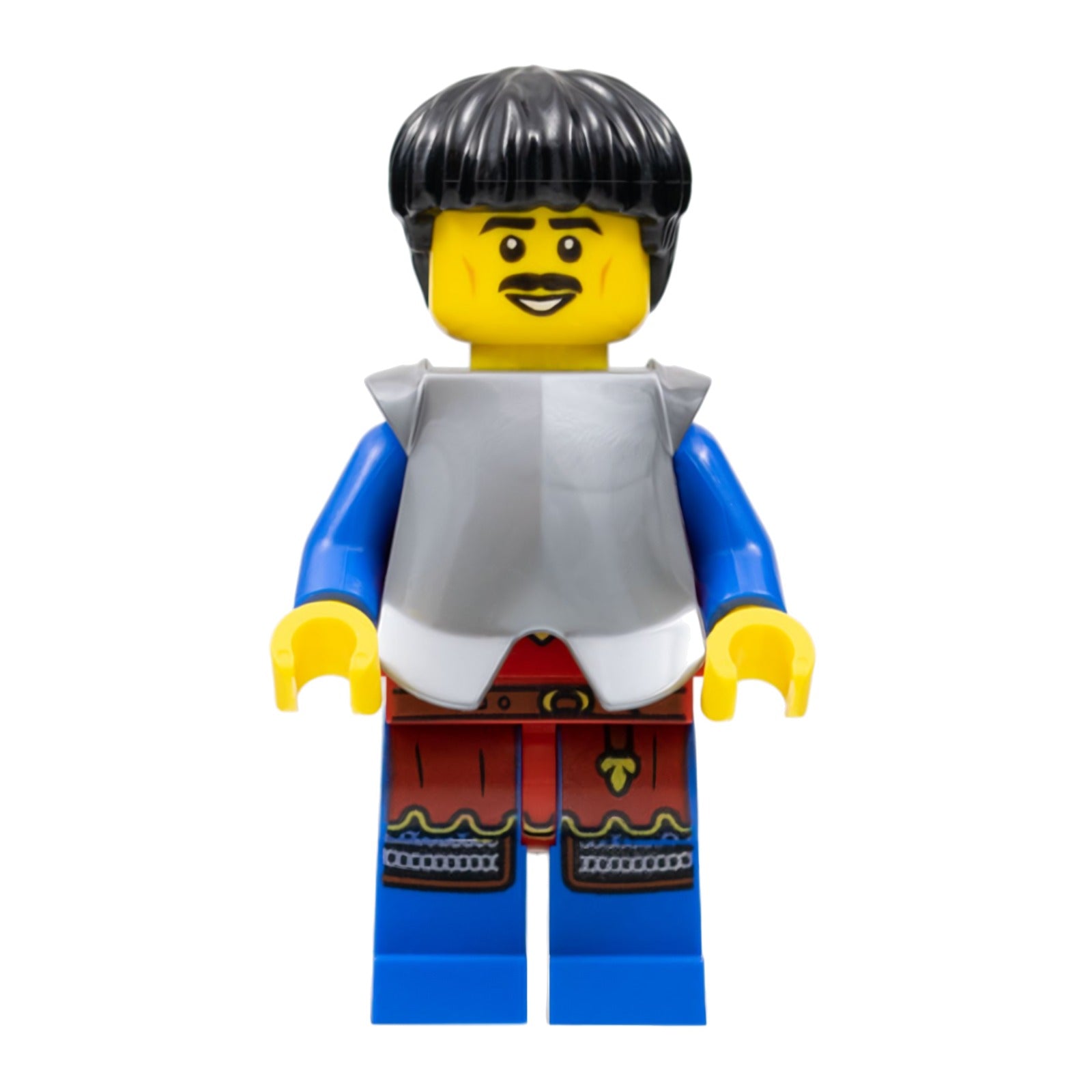 LEGO Minifigur Lion Knight - Male, Black Hair, Flat Silver Armor (cas566) – neu