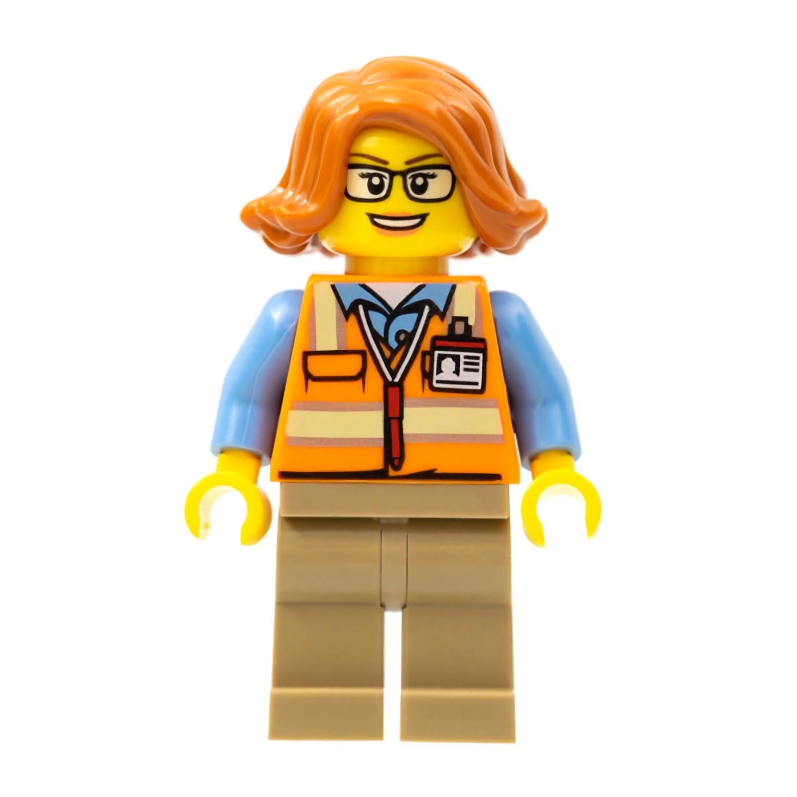 LEGO Minifigur Cargo Office Worker - Orange Safety Vest with (cty0801)