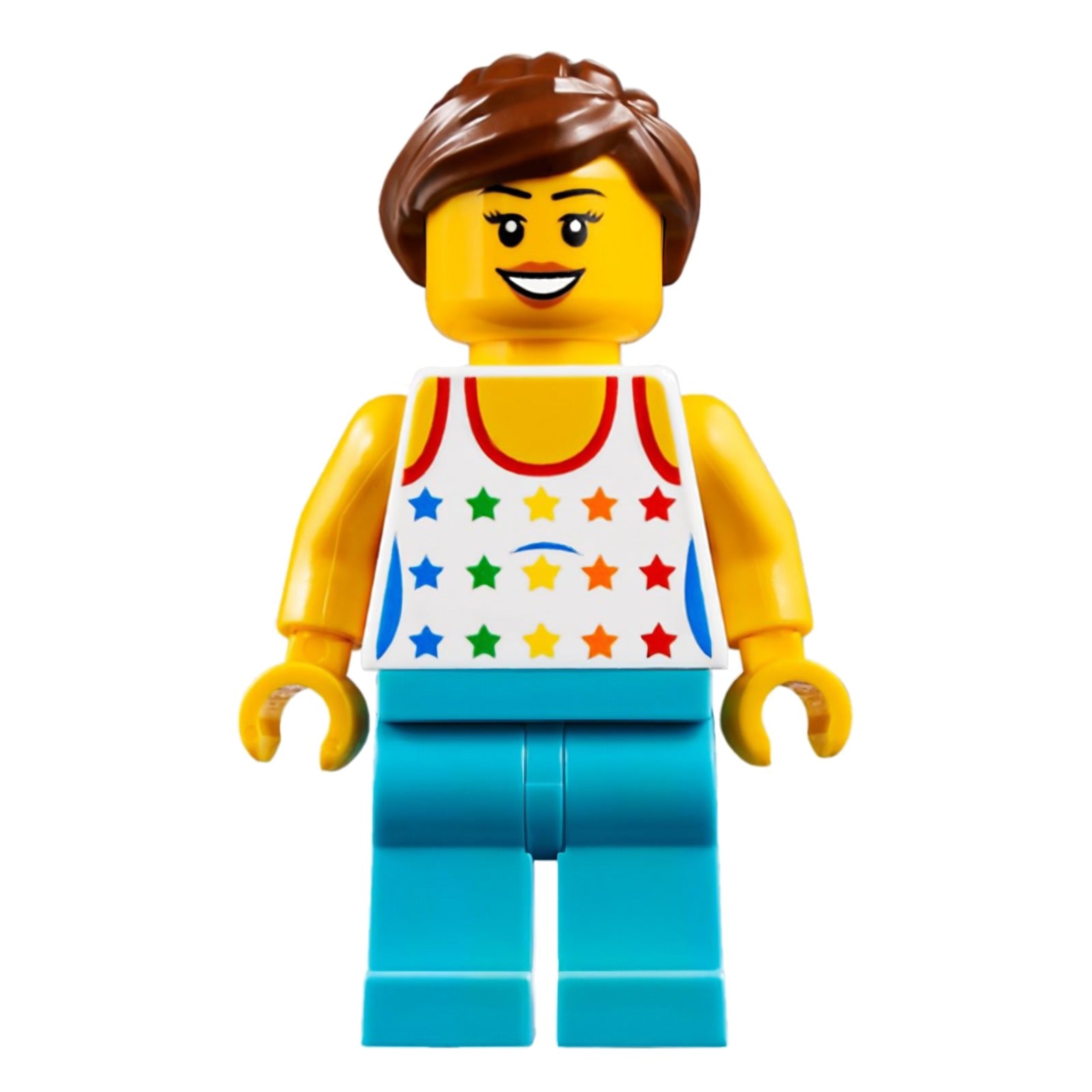 LEGO Minifigur Shirt with Female Rainbow Stars Pattern, Medium Azure (cty0819)
