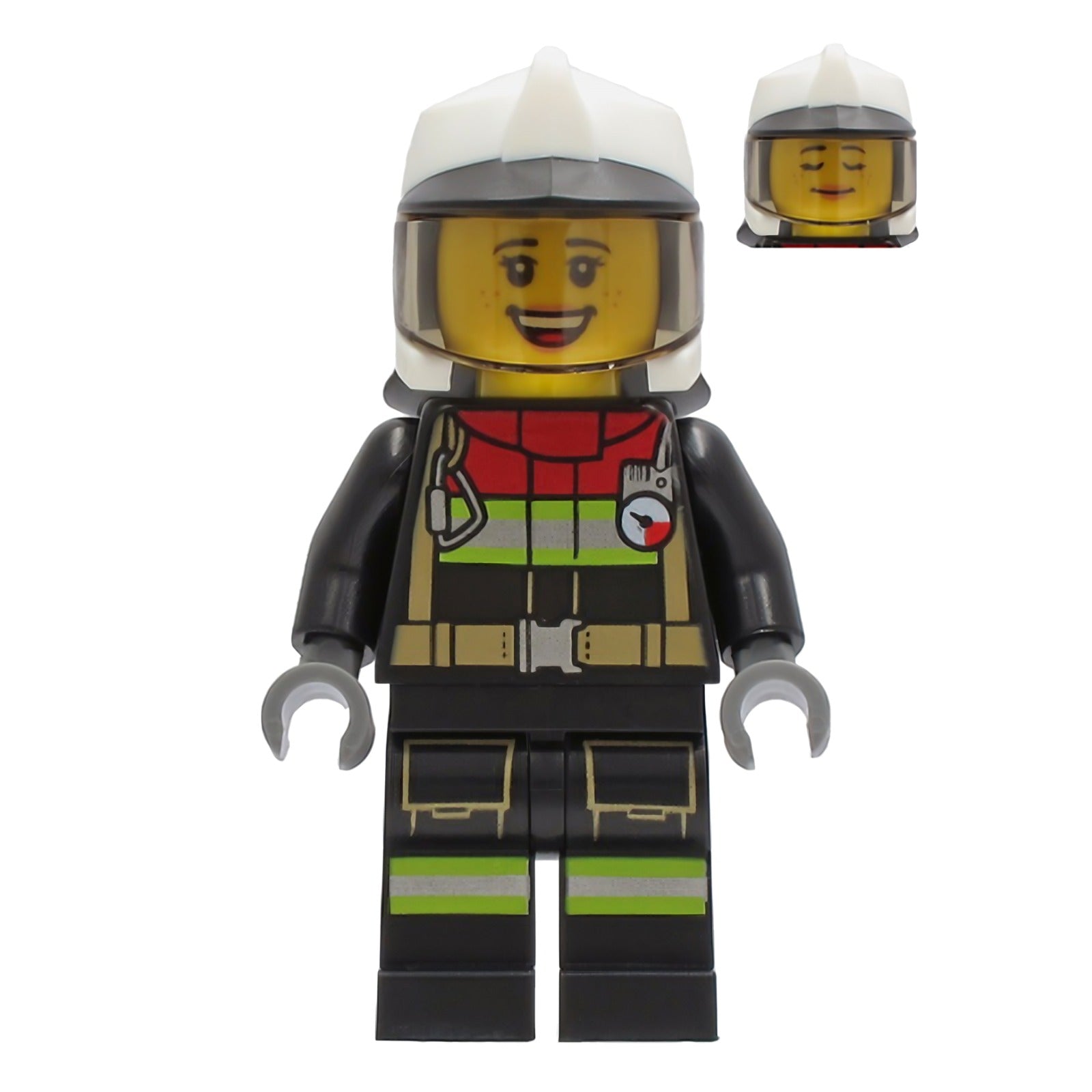 LEGO Minifigur Fire - Female, Black Jacket and Legs with Reflective (cty1250)