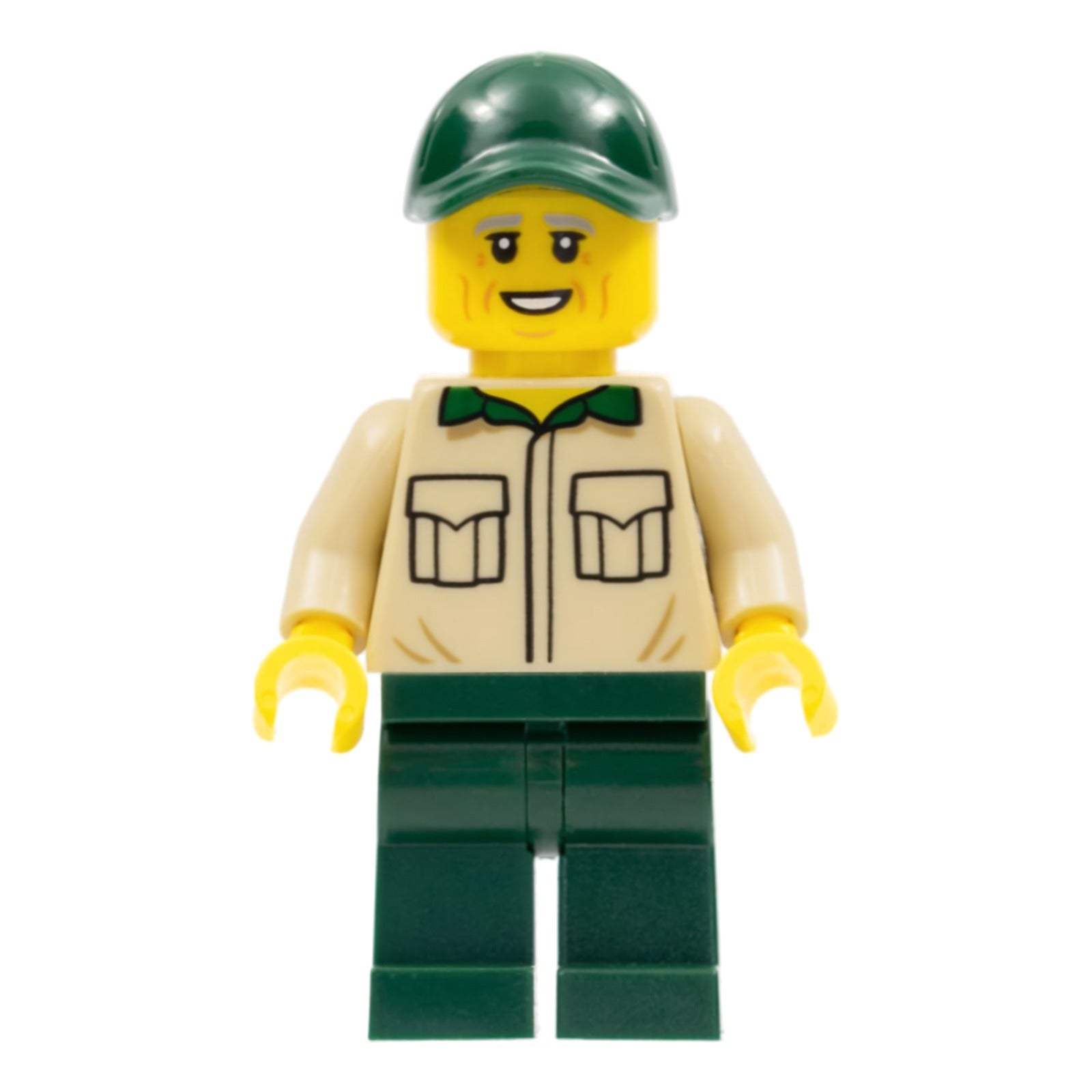 LEGO Minifigur Park Worker, Male with Tan Shirt with Pockets, Dark (cty1353)