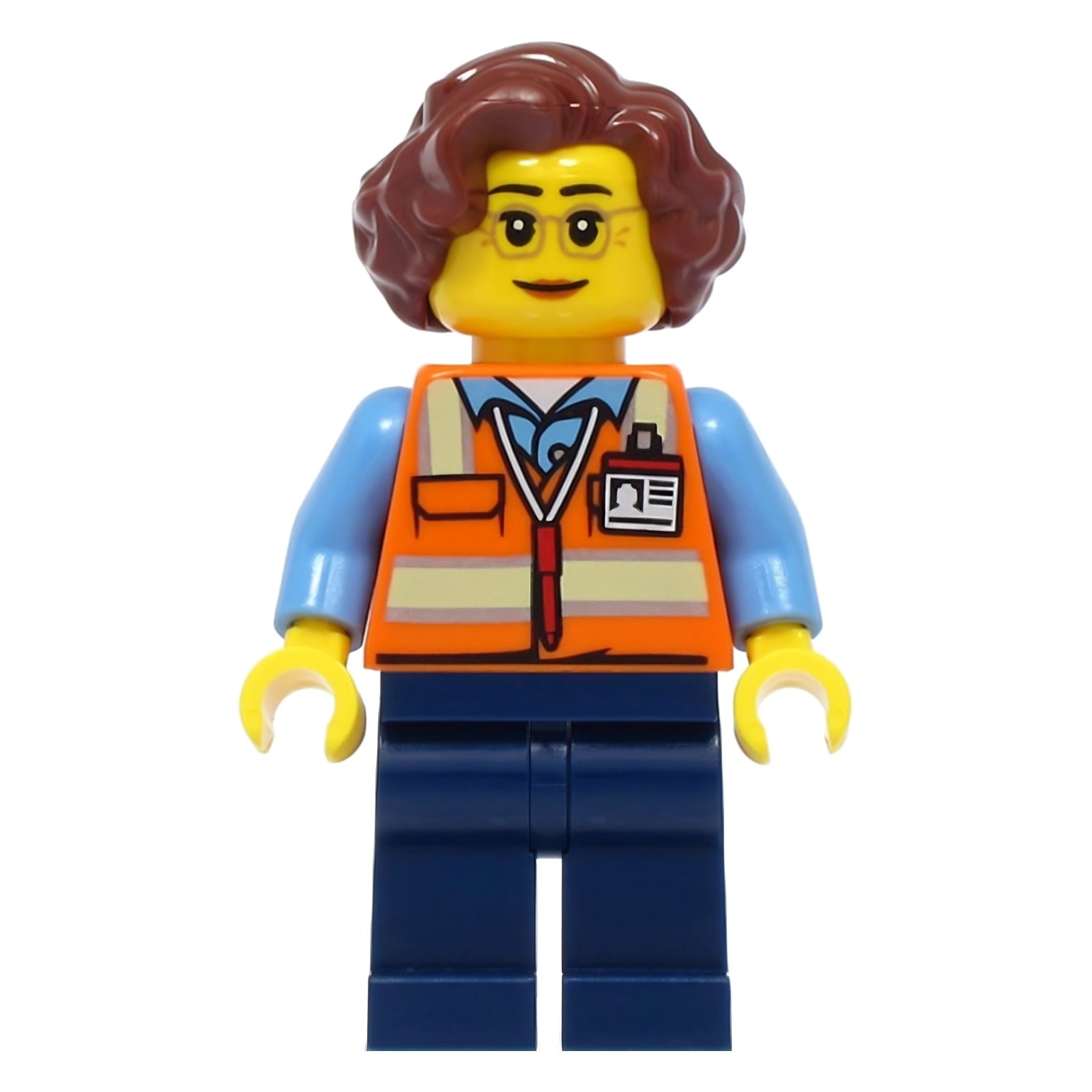 LEGO Minifigur School Bus Driver - Female, Orange Safety Vest with (cty1396)