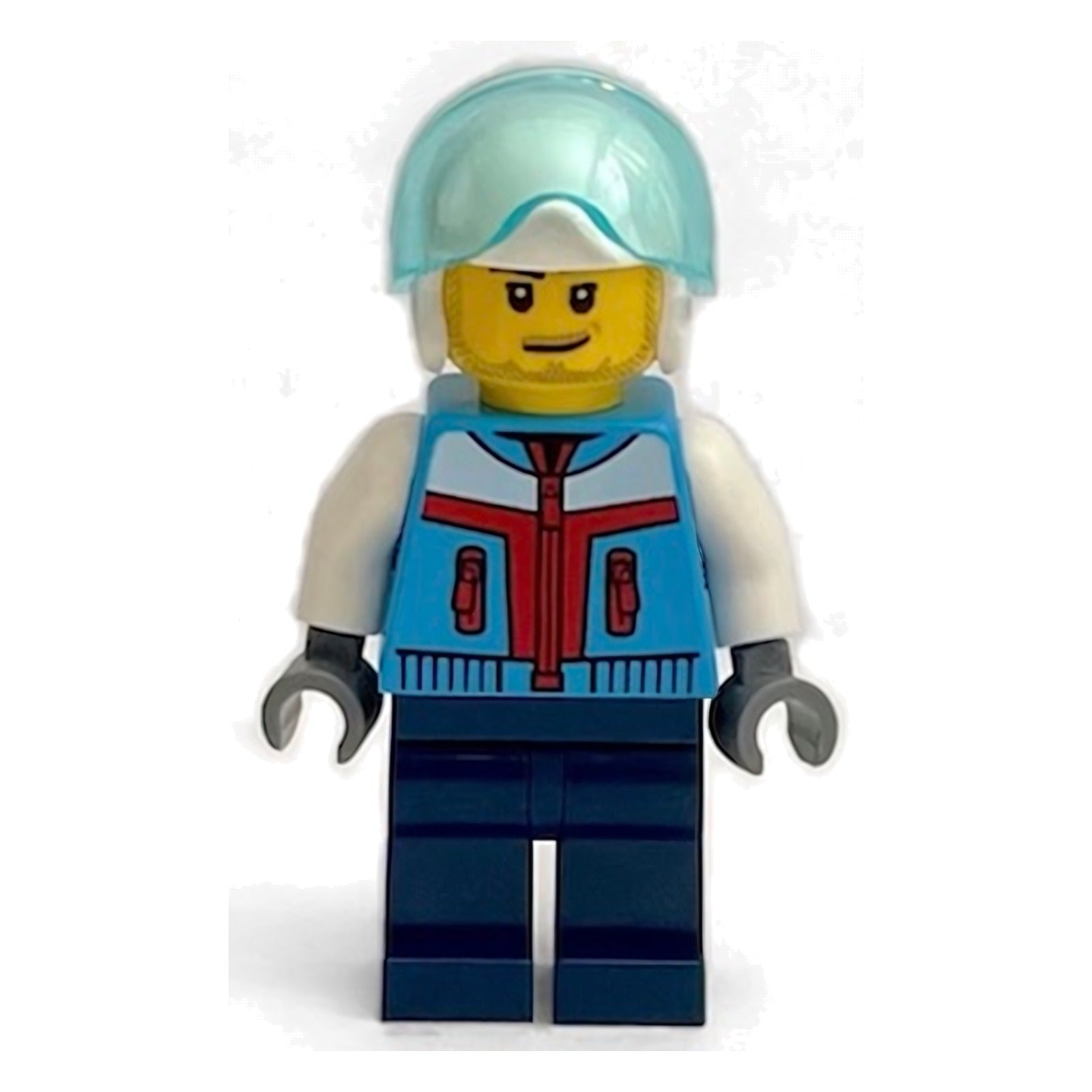 LEGO Minifigur Stunt Plane Pilot - Male, Dark Azure Jacket, Dark Blue (cty1397)