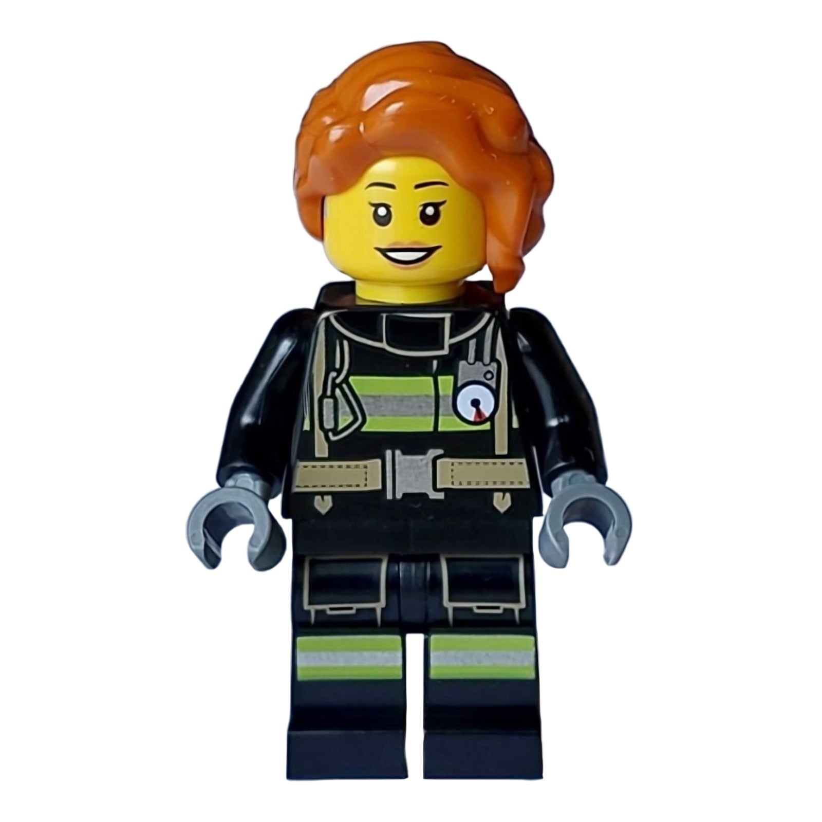 LEGO Minifigur Fire - Female, Black Jacket and Legs with Reflective (cty1713)