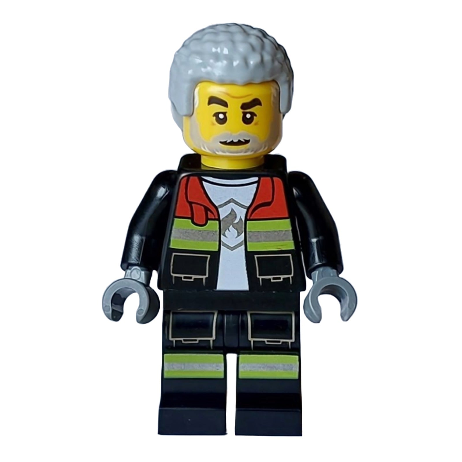 LEGO Minifigur Fire - Male, Black Open Jacket and Legs with (cty1716)