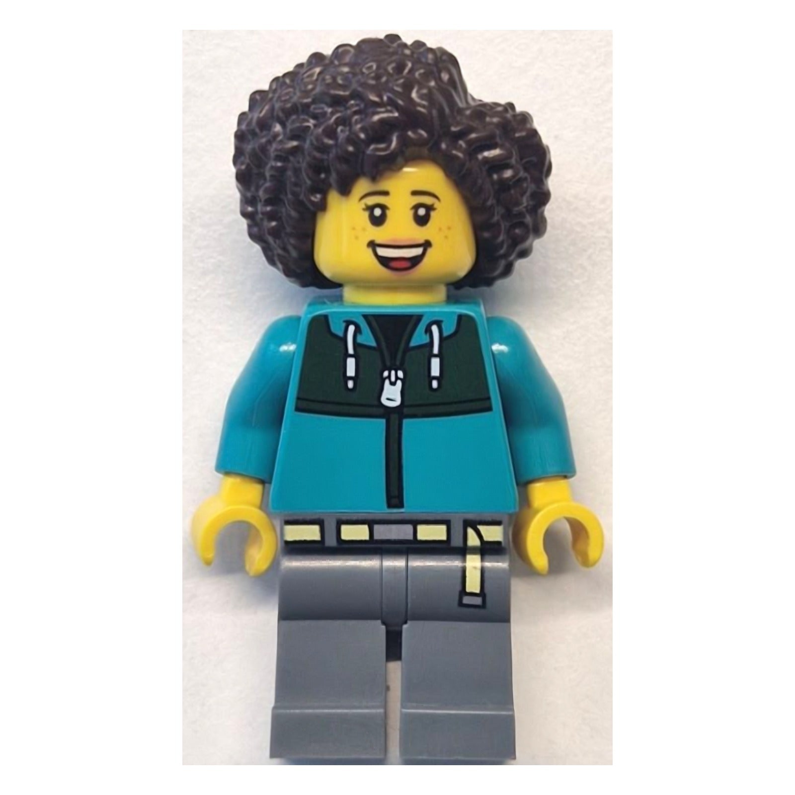 LEGO Minifigur Bus Passenger - Female, Dark Turquoise Jacket with (cty1771)
