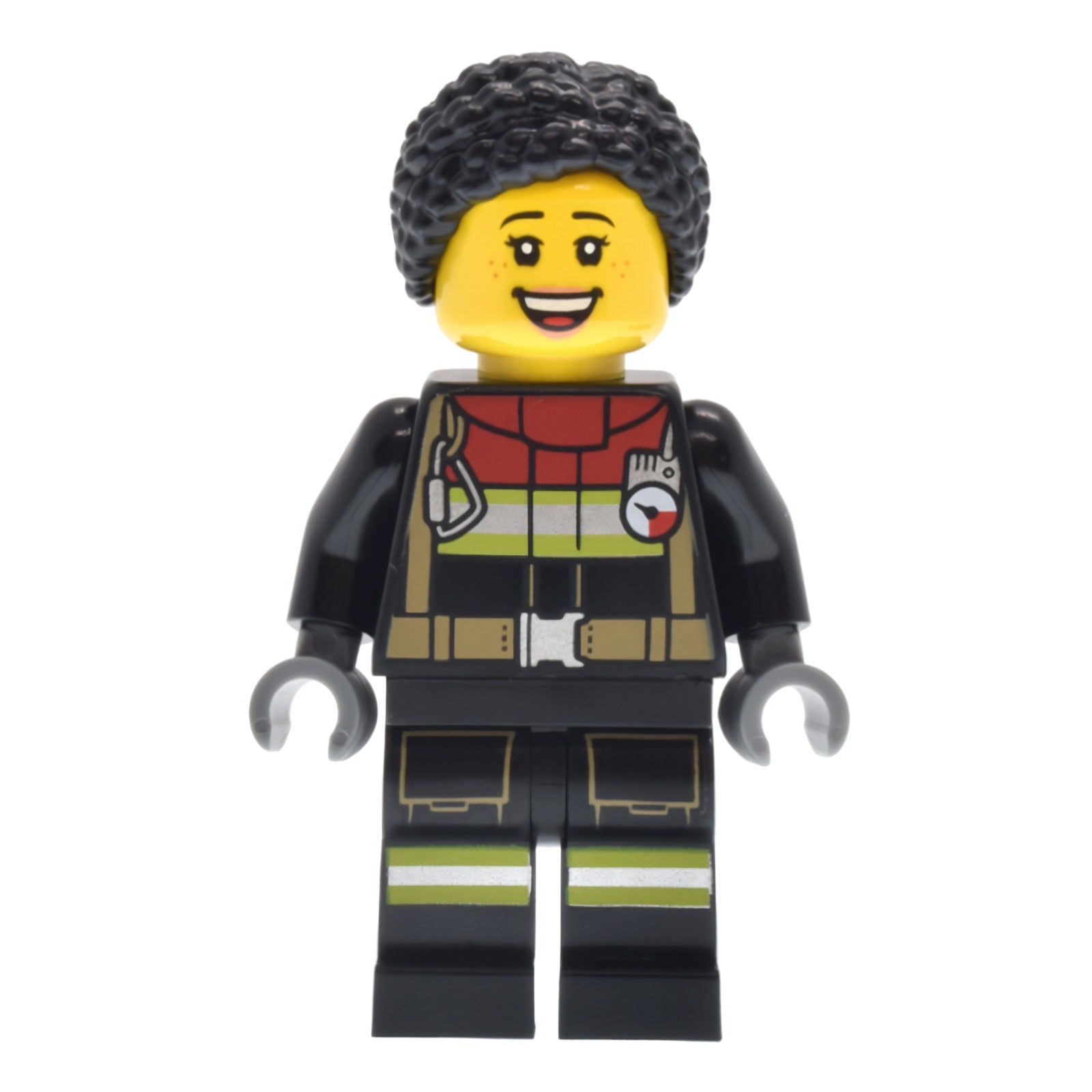 LEGO Minifigur Fire - Female, Black Jacket and Legs with Reflective (cty1883)