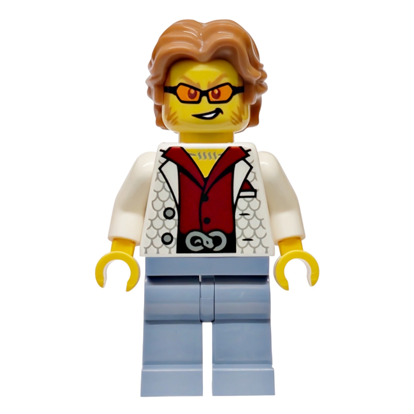 LEGO Minifigur Police - City Bandit Crook Male, White Vest, Medium (cty1986)