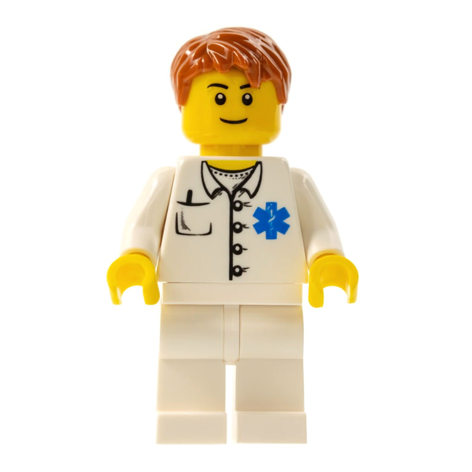 LEGO Minifigur Doctor - EMT Star of Life Button Shirt, White Legs (doc035a)