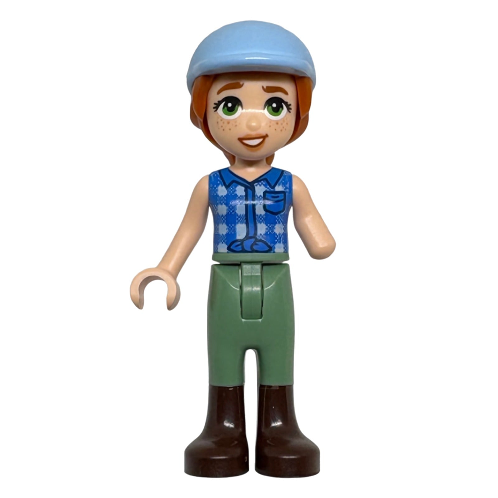 LEGO Minifigur Friends Autumn - Blue Tied Flannel Vest, Sand Green (frnd0889)